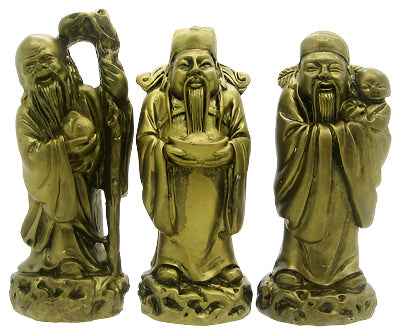 Los Tres Reyes Magos Chinos Fauk Luk Sau (Separados) - 10 cm