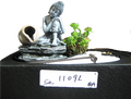 Fuente de rodilla de mano de Buda con arena blanca y vela pequeña - Modelo -1101L