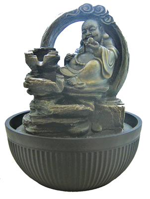 Buda sonriente ofreciendo una fuente de frutas - Modelo 7009