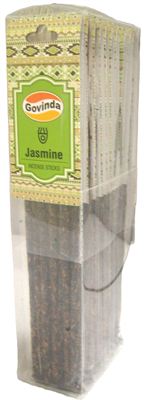 Varitas de incienso de resina Govinda (12 paquetes con 8 varitas cada uno) - Jazmín (seleccionar fragancia)