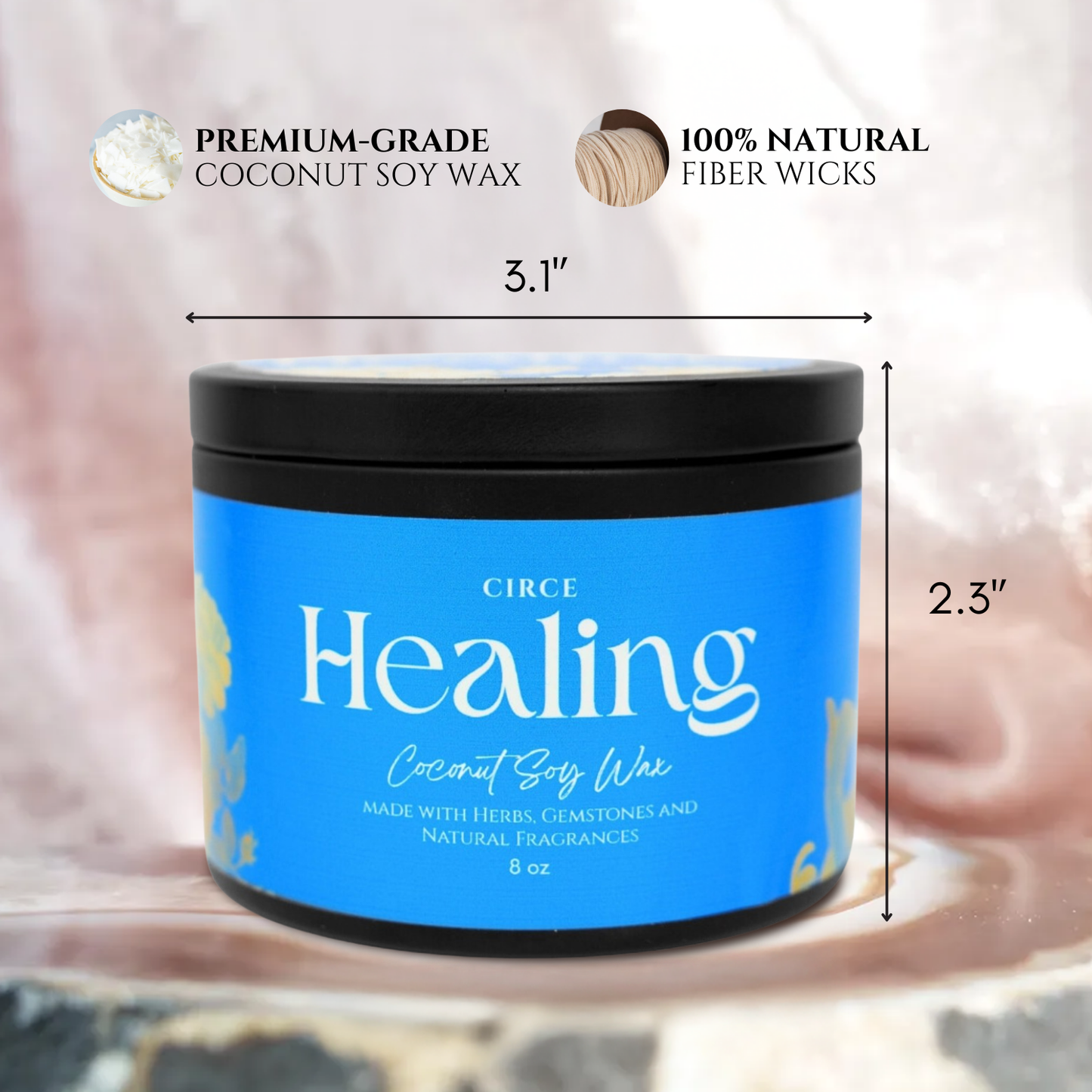 Vela Ritual de Sanación — Vela de Recuperación y Bienestar de 8 oz