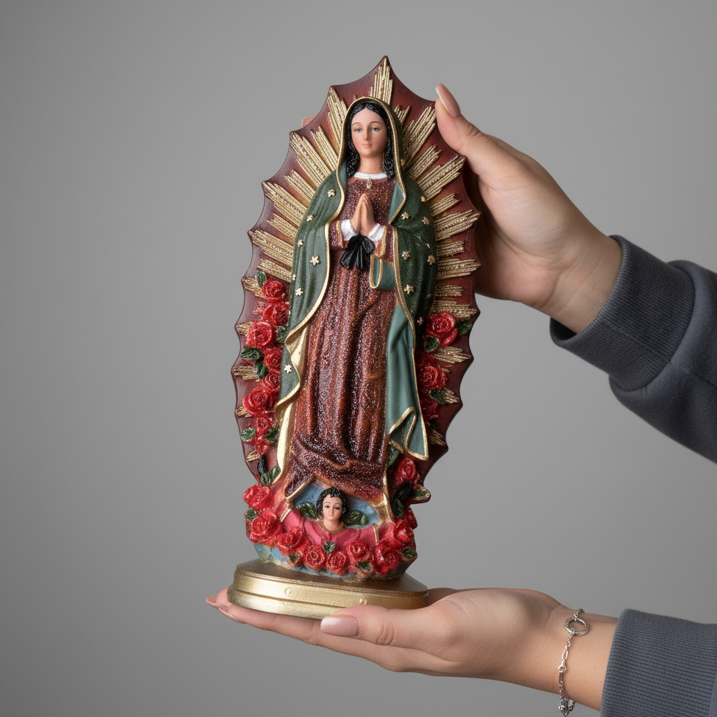 Virgen de Guadalupe Estatua Decorativa de 28 cm