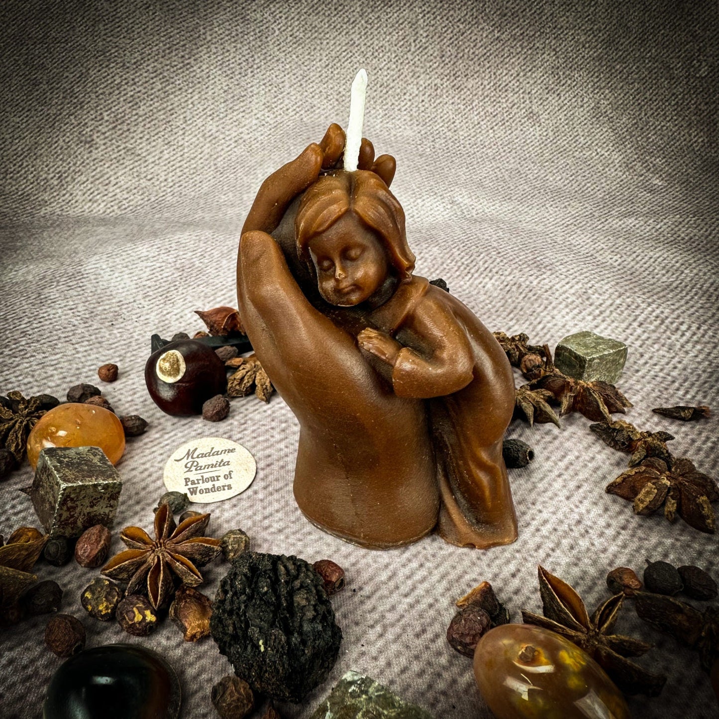 Vela de cera de abeja Madre e Hijo - Protección, Fertilidad y Bendición Familiar