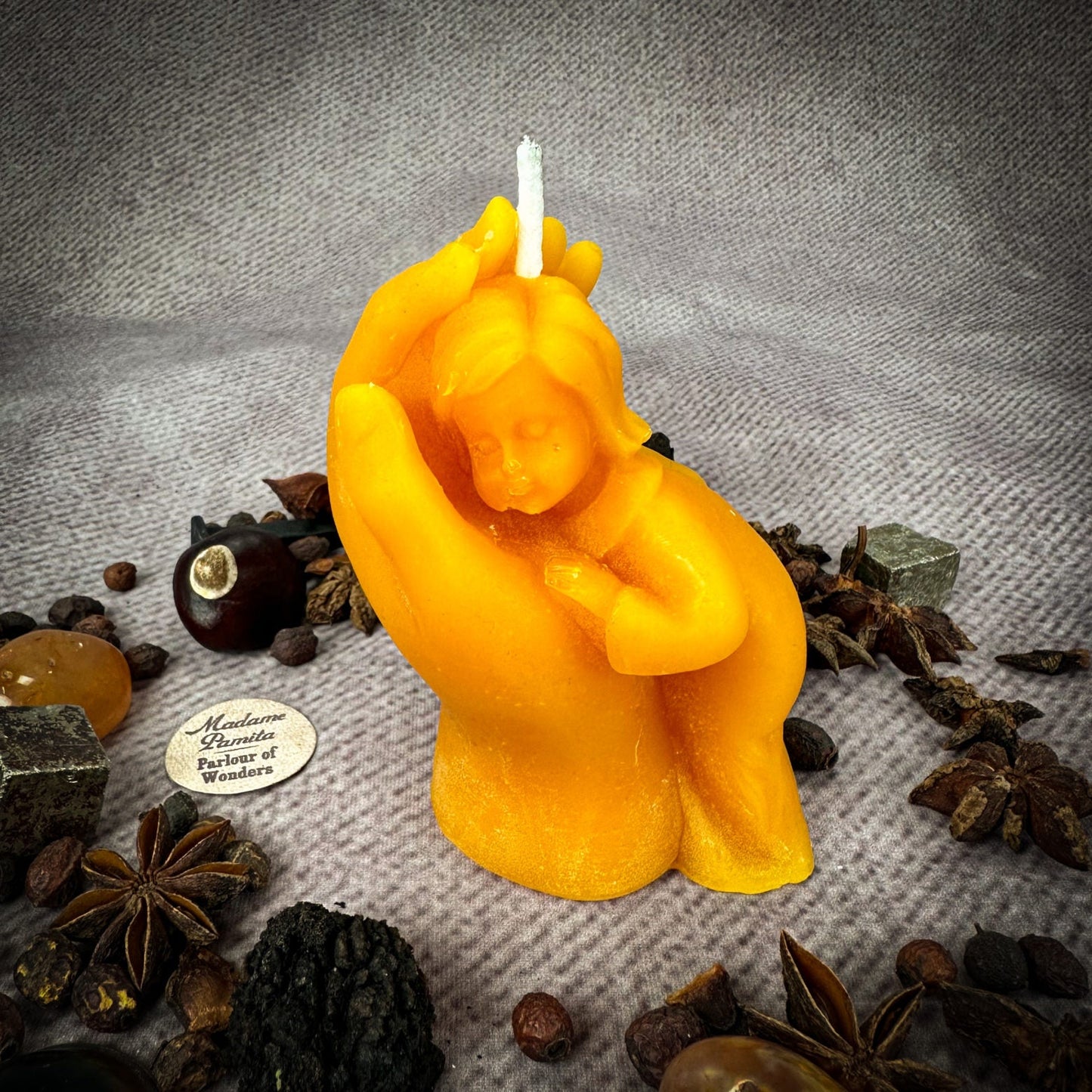 Vela de cera de abeja Madre e Hijo - Protección, Fertilidad y Bendición Familiar