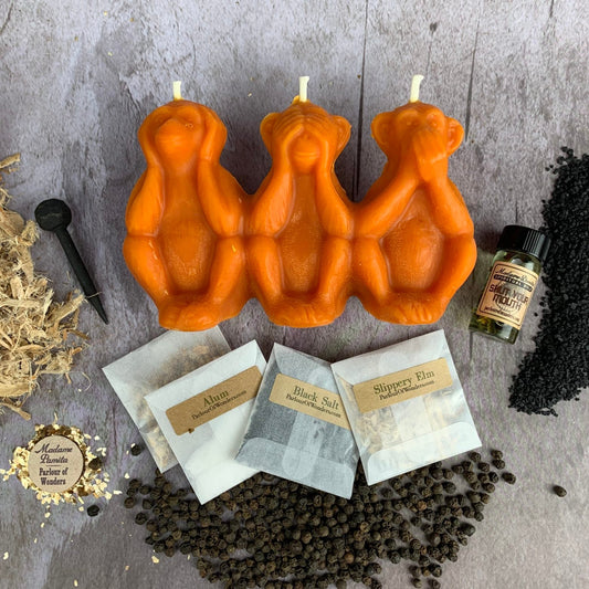 Kit de hechizo con vela para detener chismes envidiosos - Silencia los chismes y protege tu reputación