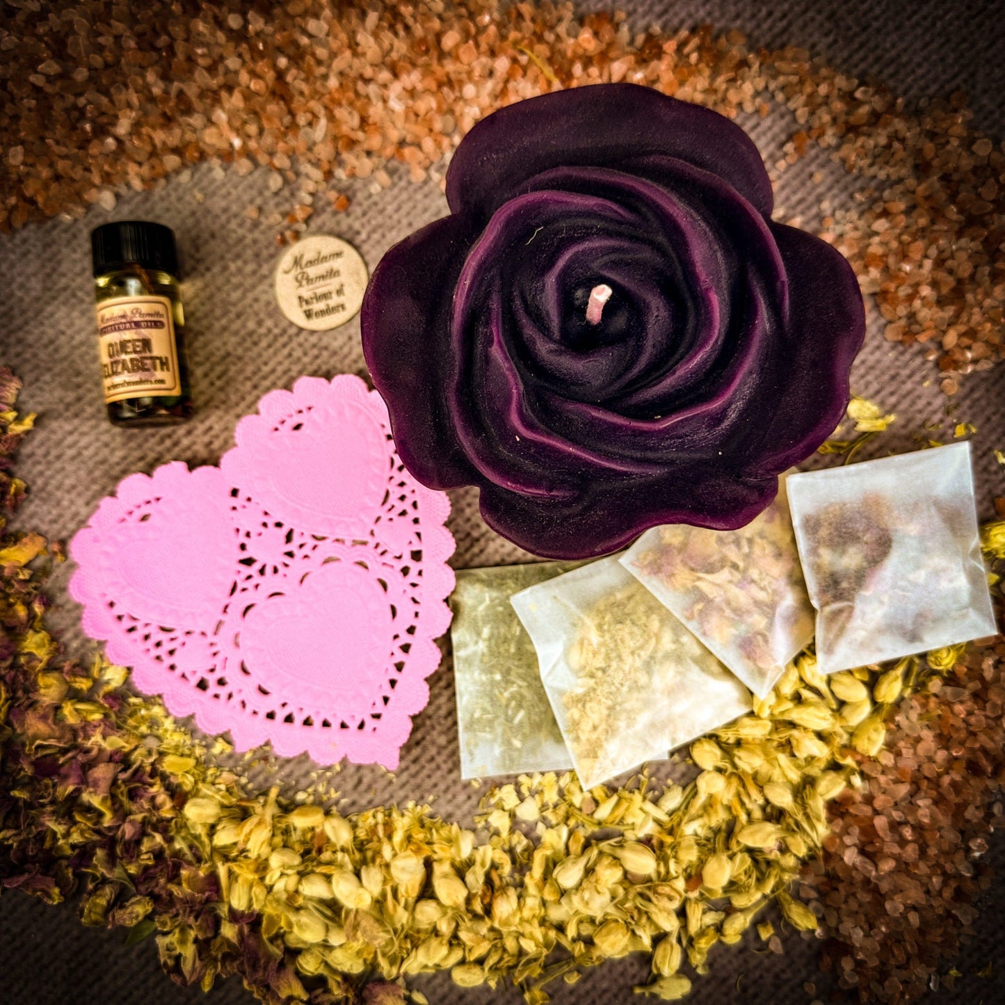 Kit de hechizo para velas "Romance de rosas" - Amor y romance