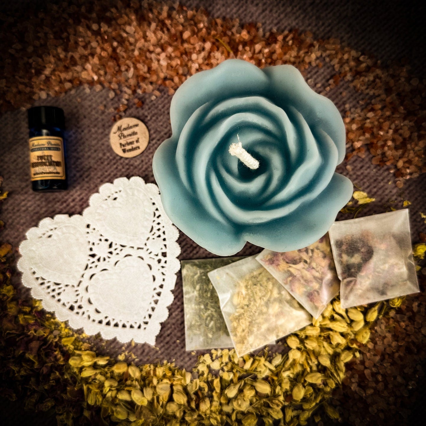 Kit de hechizo para velas "Romance de rosas" - Amor y romance