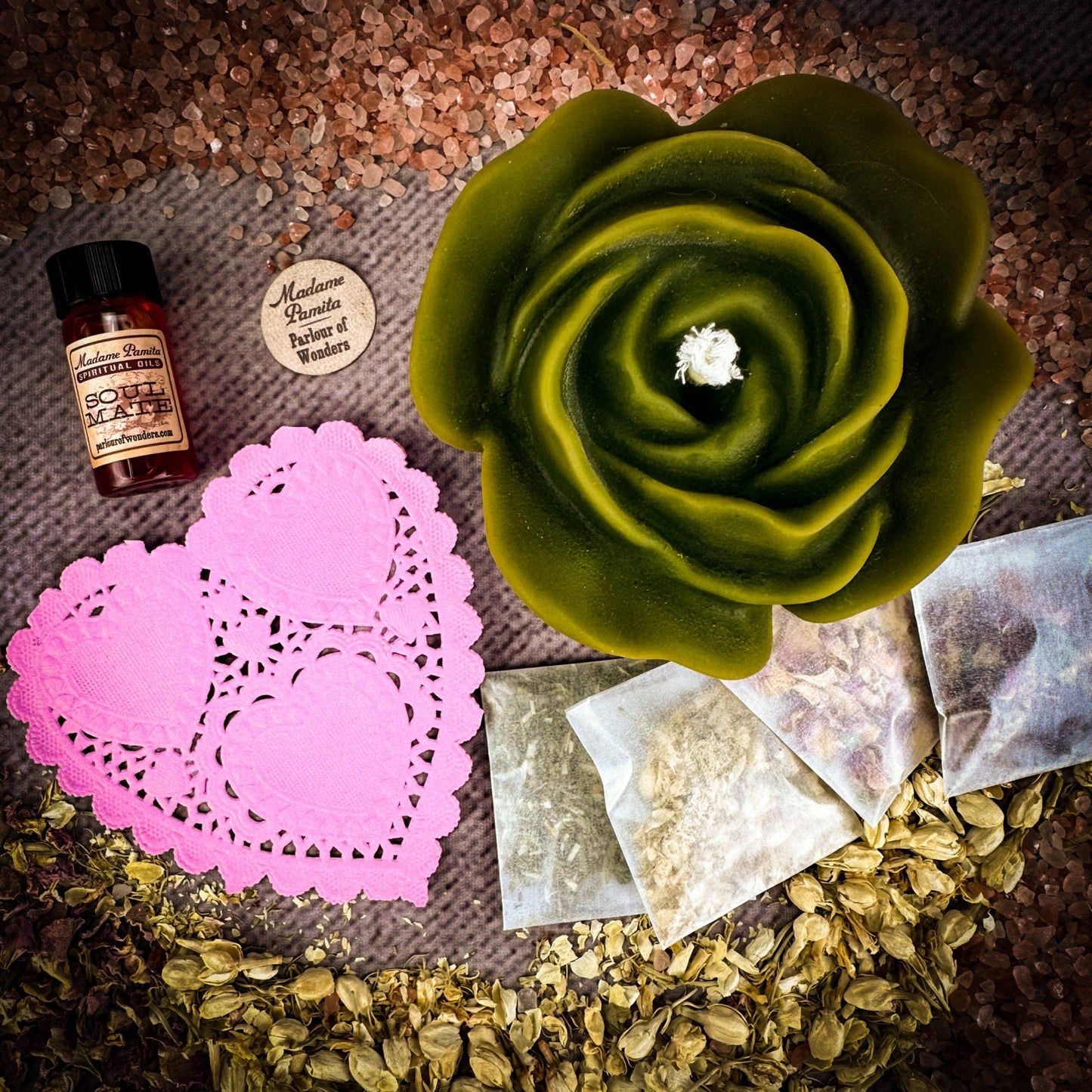 Kit de hechizo para velas "Romance de rosas" - Amor y romance