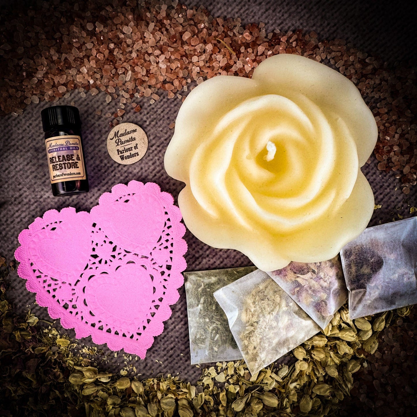 Kit de hechizo para velas "Romance de rosas" - Amor y romance