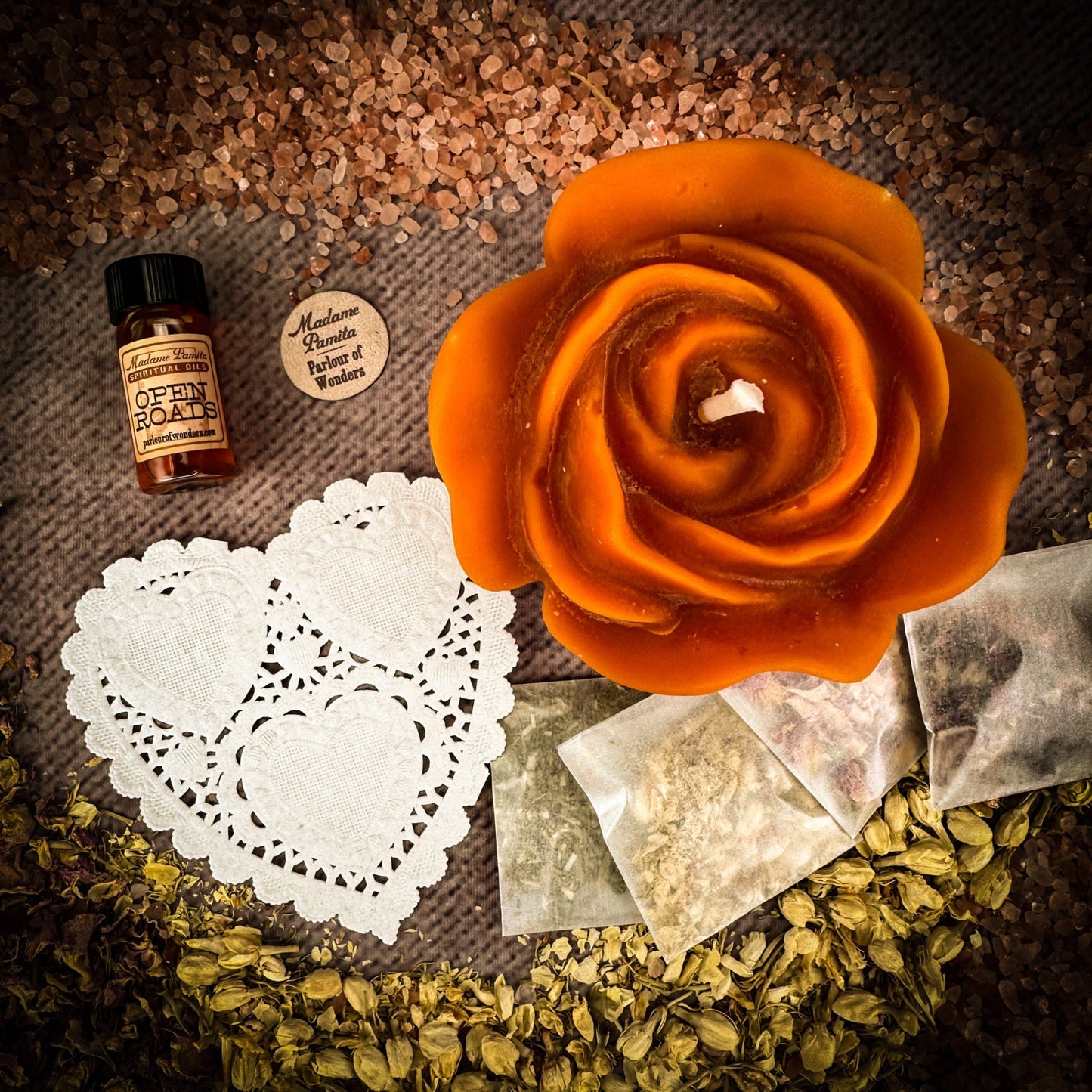 Kit de hechizo para velas "Romance de rosas" - Amor y romance