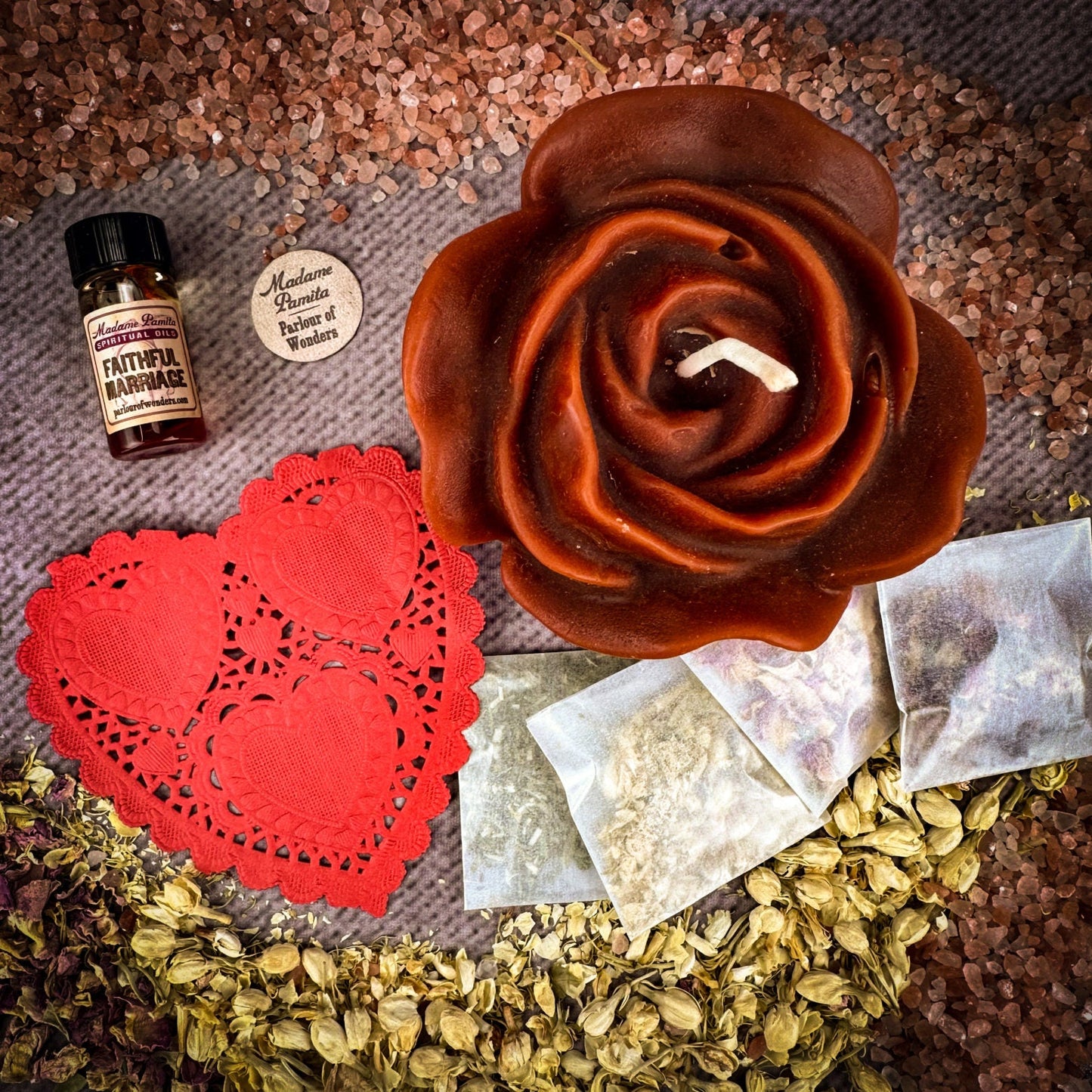 Kit de hechizo para velas "Romance de rosas" - Amor y romance