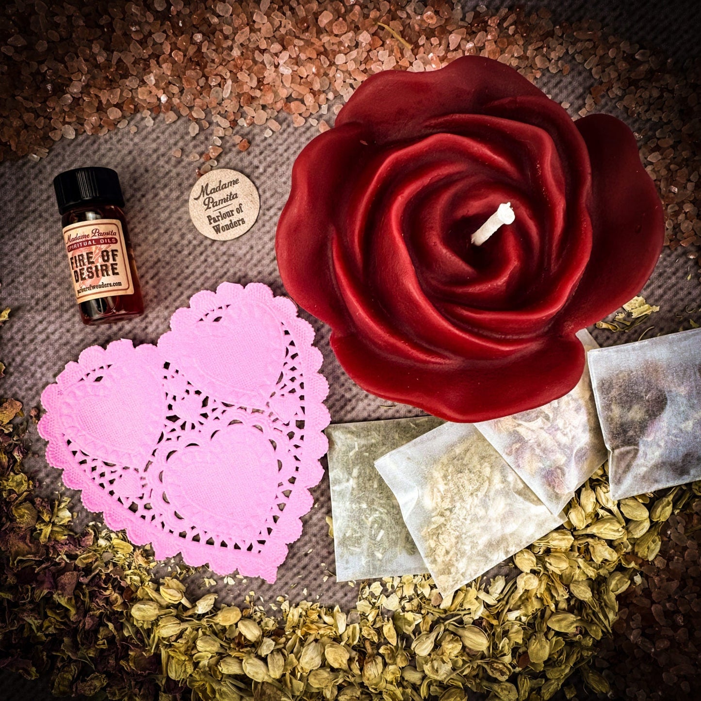 Kit de hechizo para velas "Romance de rosas" - Amor y romance