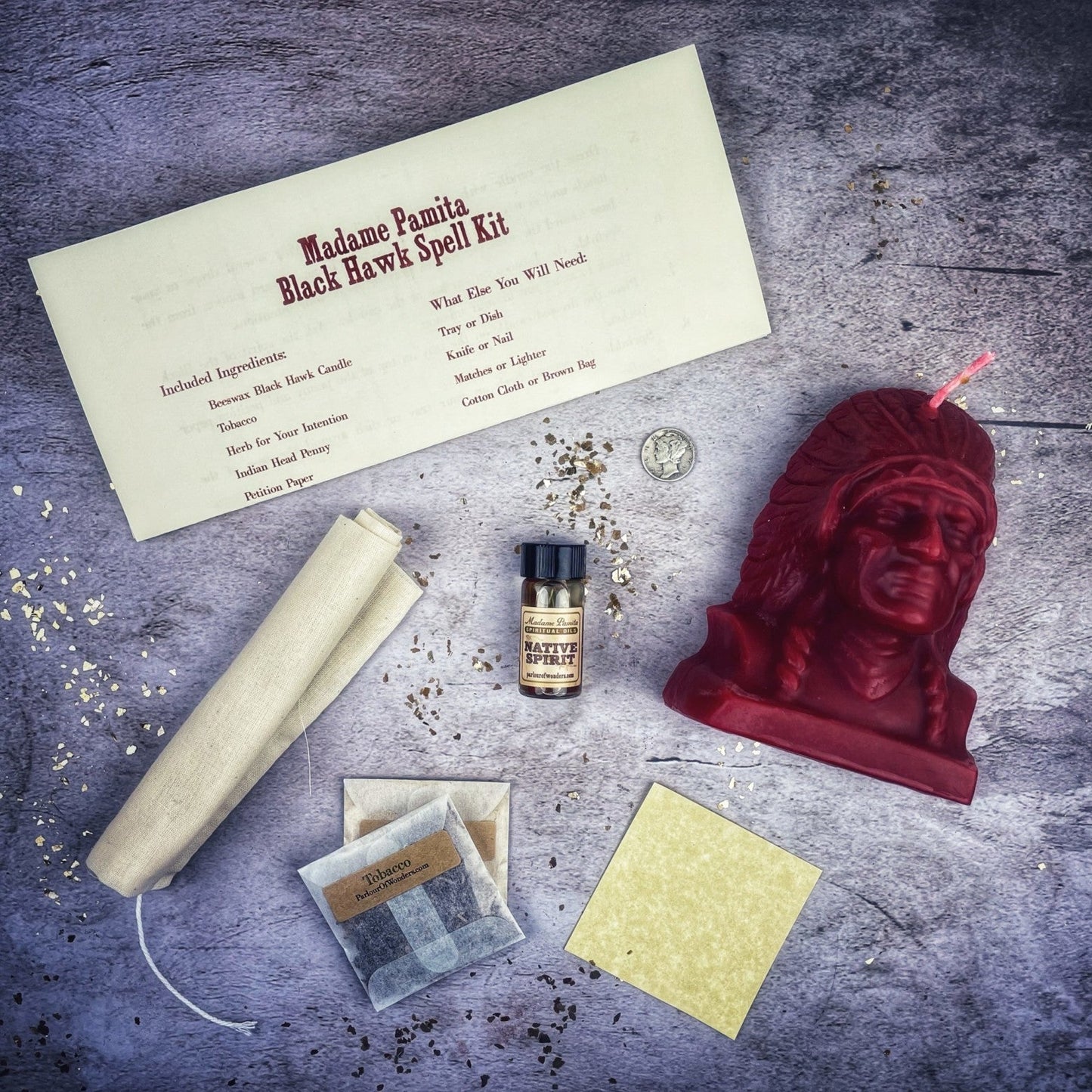 Kit de Hechizos de Velas Black Hawk Justice - Magia de Guía Espiritual y Justicia Social