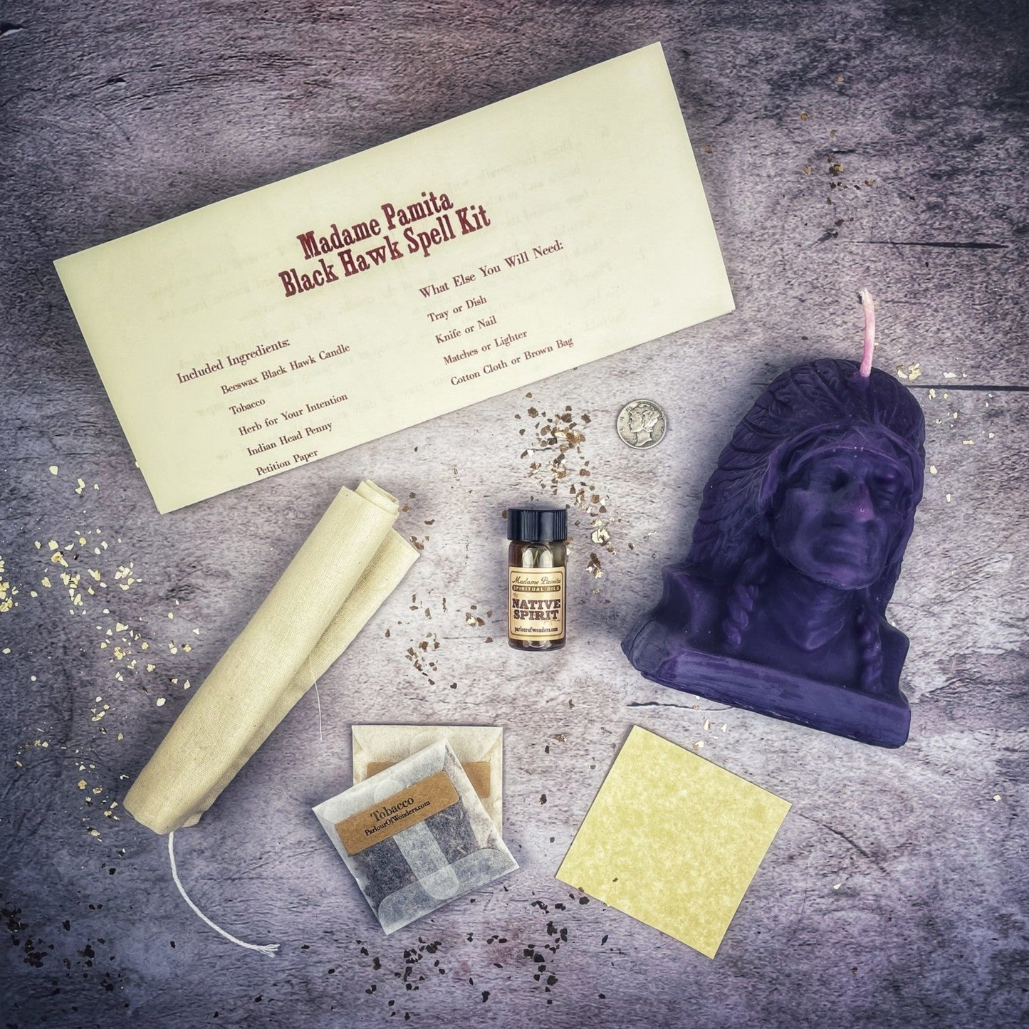 Kit de Hechizos de Velas Black Hawk Justice - Magia de Guía Espiritual y Justicia Social