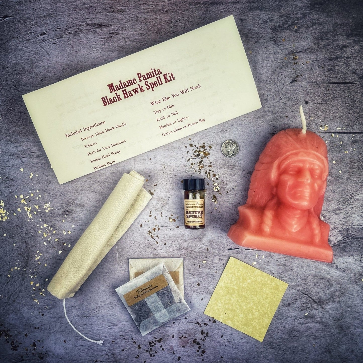 Kit de Hechizos de Velas Black Hawk Justice - Magia de Guía Espiritual y Justicia Social