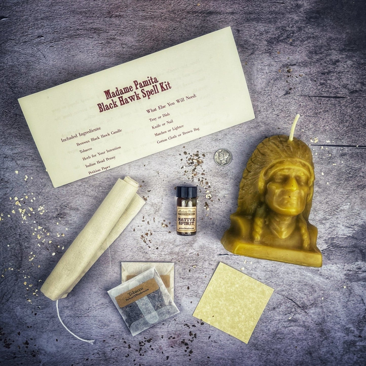 Kit de Hechizos de Velas Black Hawk Justice - Magia de Guía Espiritual y Justicia Social