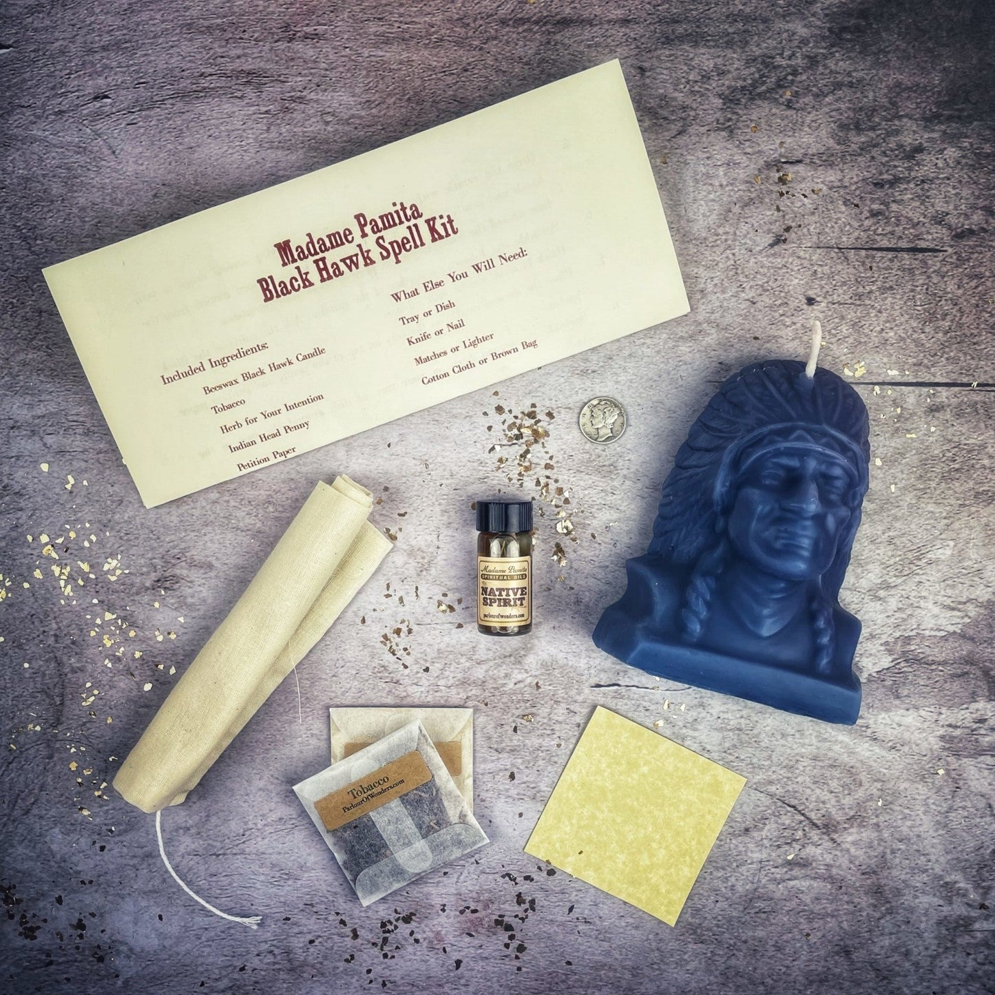 Kit de Hechizos de Velas Black Hawk Justice - Magia de Guía Espiritual y Justicia Social