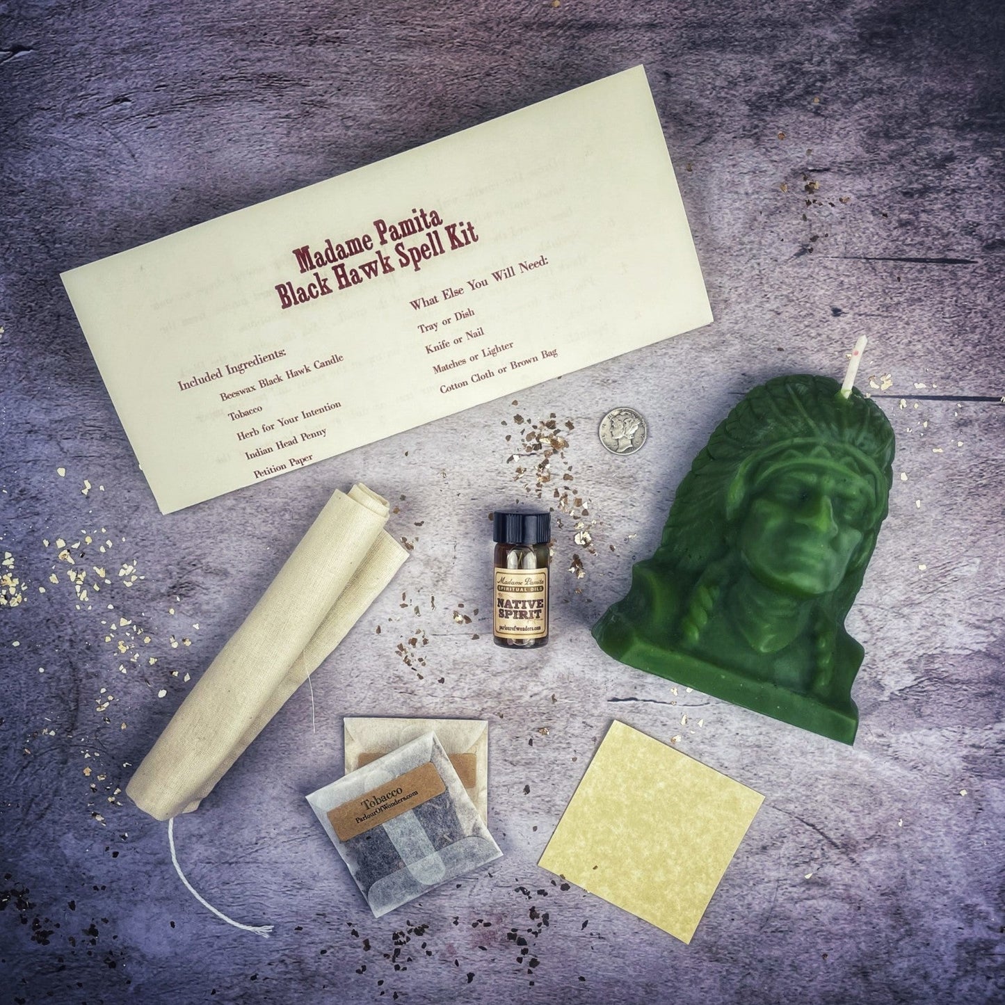 Kit de Hechizos de Velas Black Hawk Justice - Magia de Guía Espiritual y Justicia Social