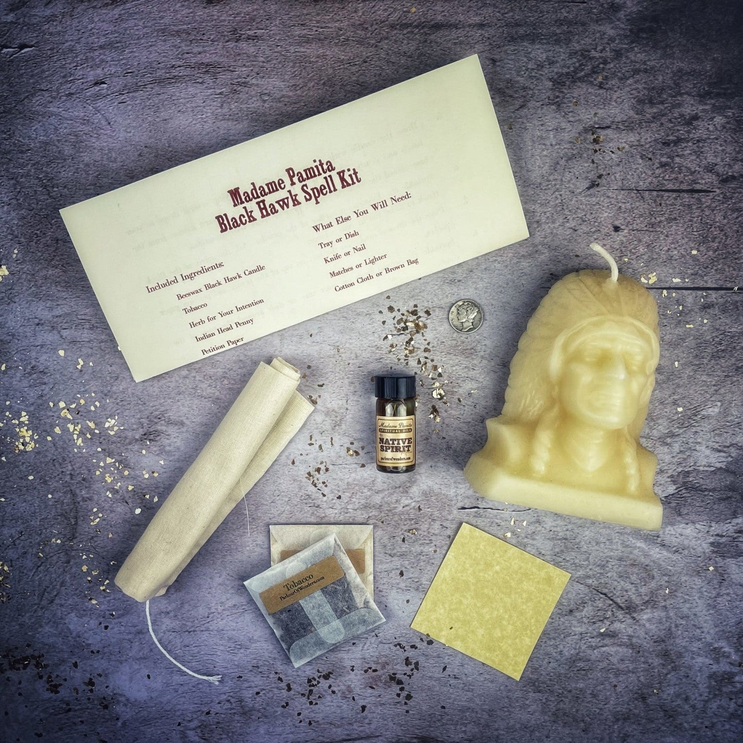 Kit de Hechizos de Velas Black Hawk Justice - Magia de Guía Espiritual y Justicia Social