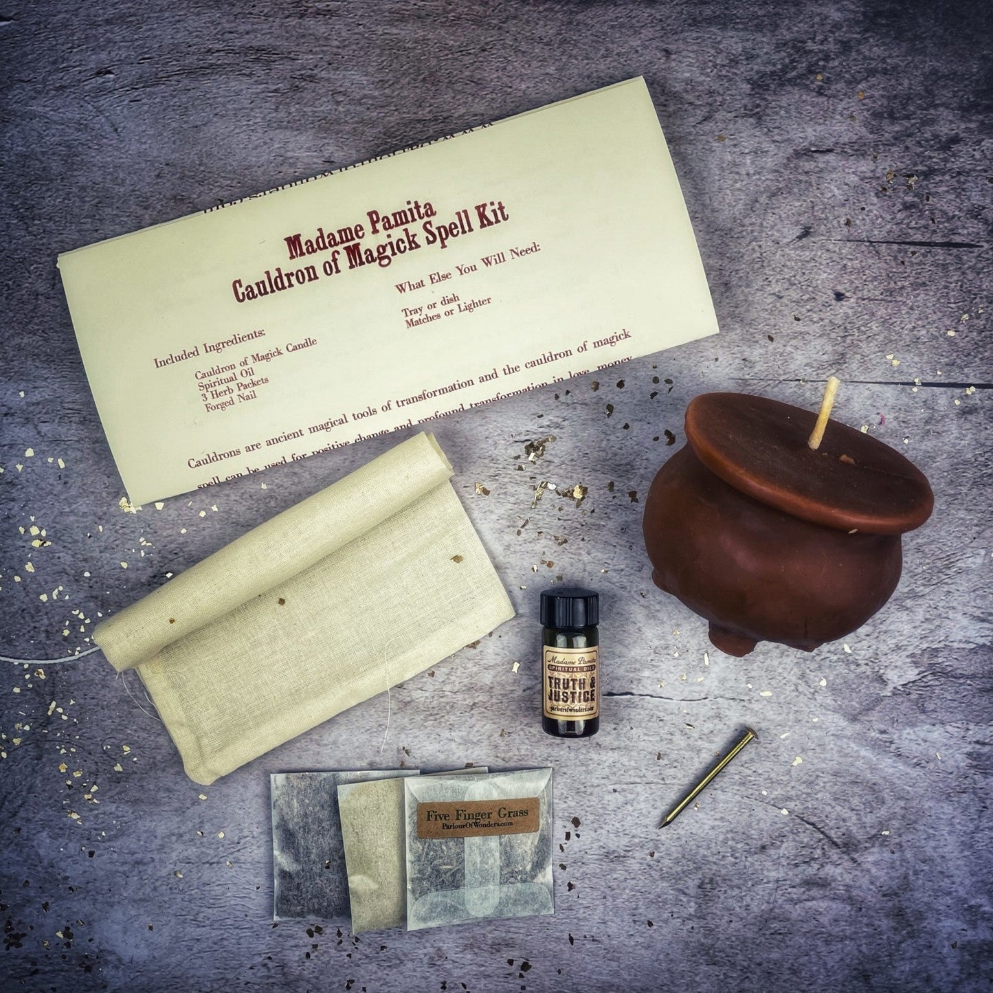 Kit de Hechizos con Velas Caldero de Magia - Transformación y Cambio Positivo