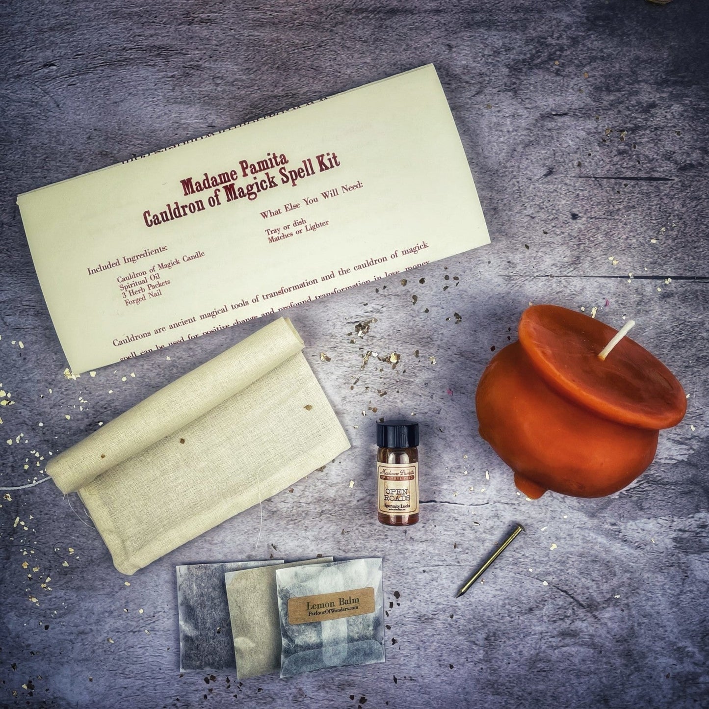 Kit de Hechizos con Velas Caldero de Magia - Transformación y Cambio Positivo