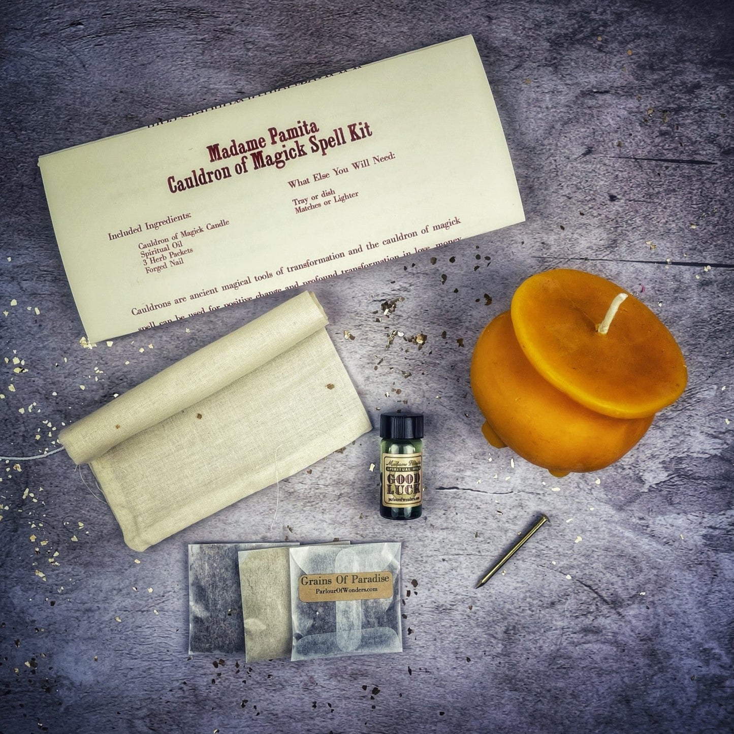 Kit de Hechizos con Velas Caldero de Magia - Transformación y Cambio Positivo
