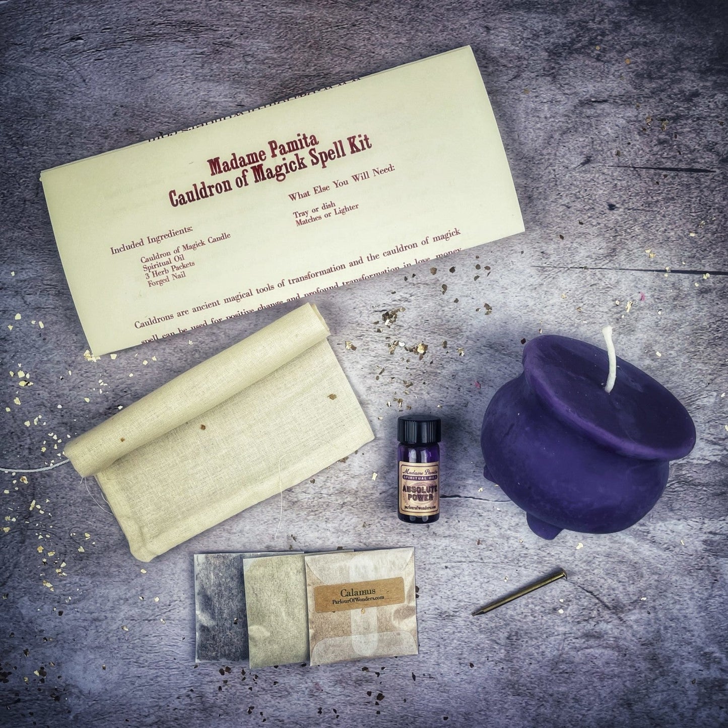 Kit de Hechizos con Velas Caldero de Magia - Transformación y Cambio Positivo