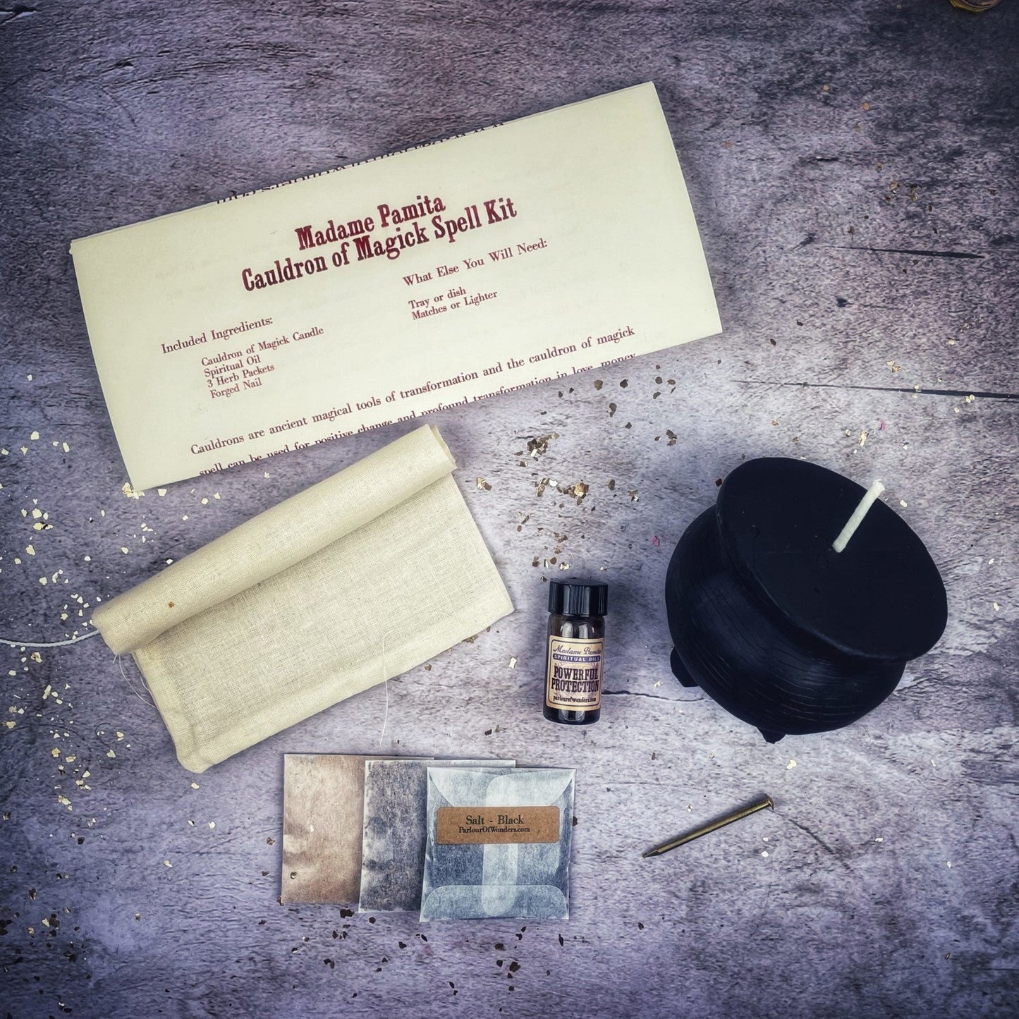 Kit de Hechizos con Velas Caldero de Magia - Transformación y Cambio Positivo