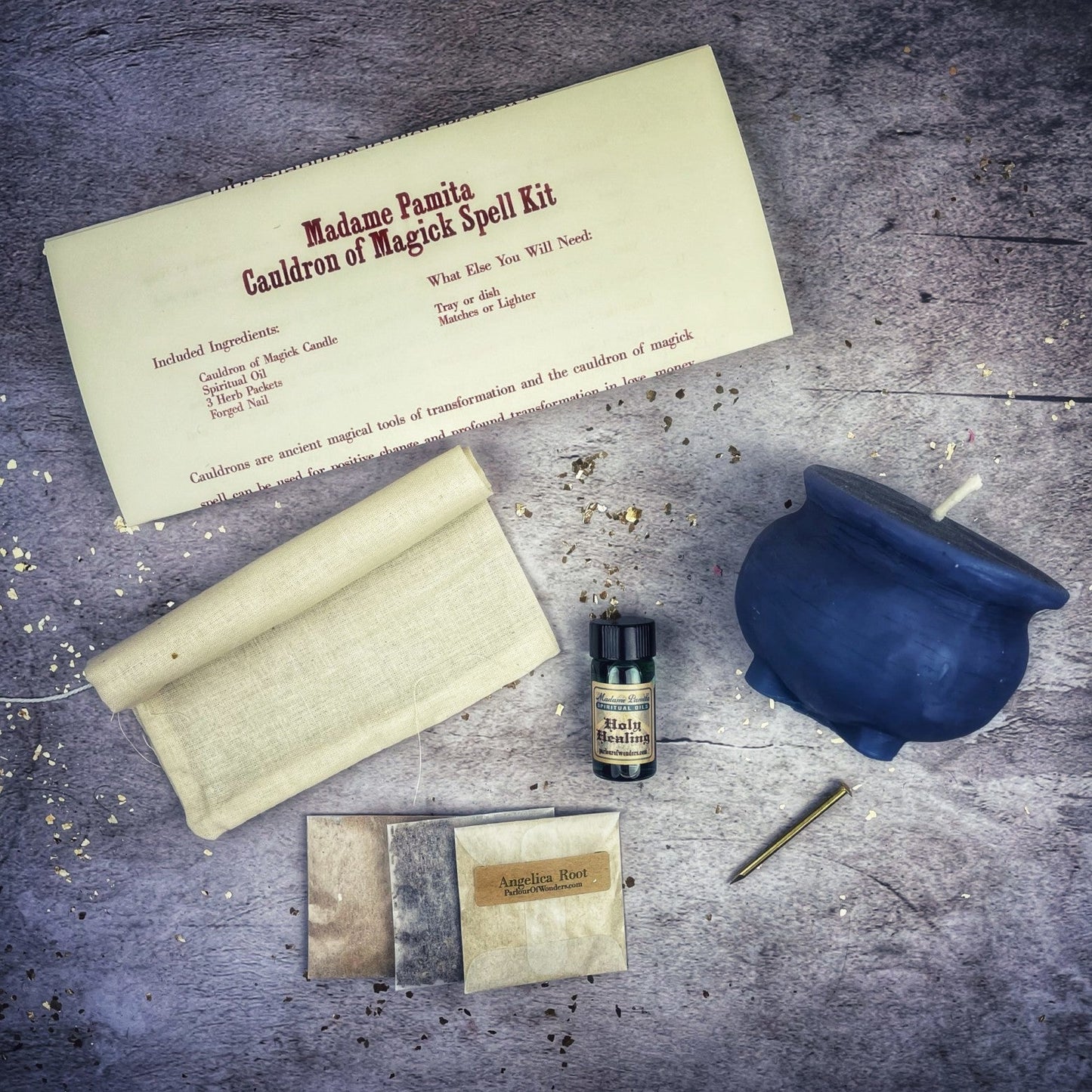 Kit de Hechizos con Velas Caldero de Magia - Transformación y Cambio Positivo