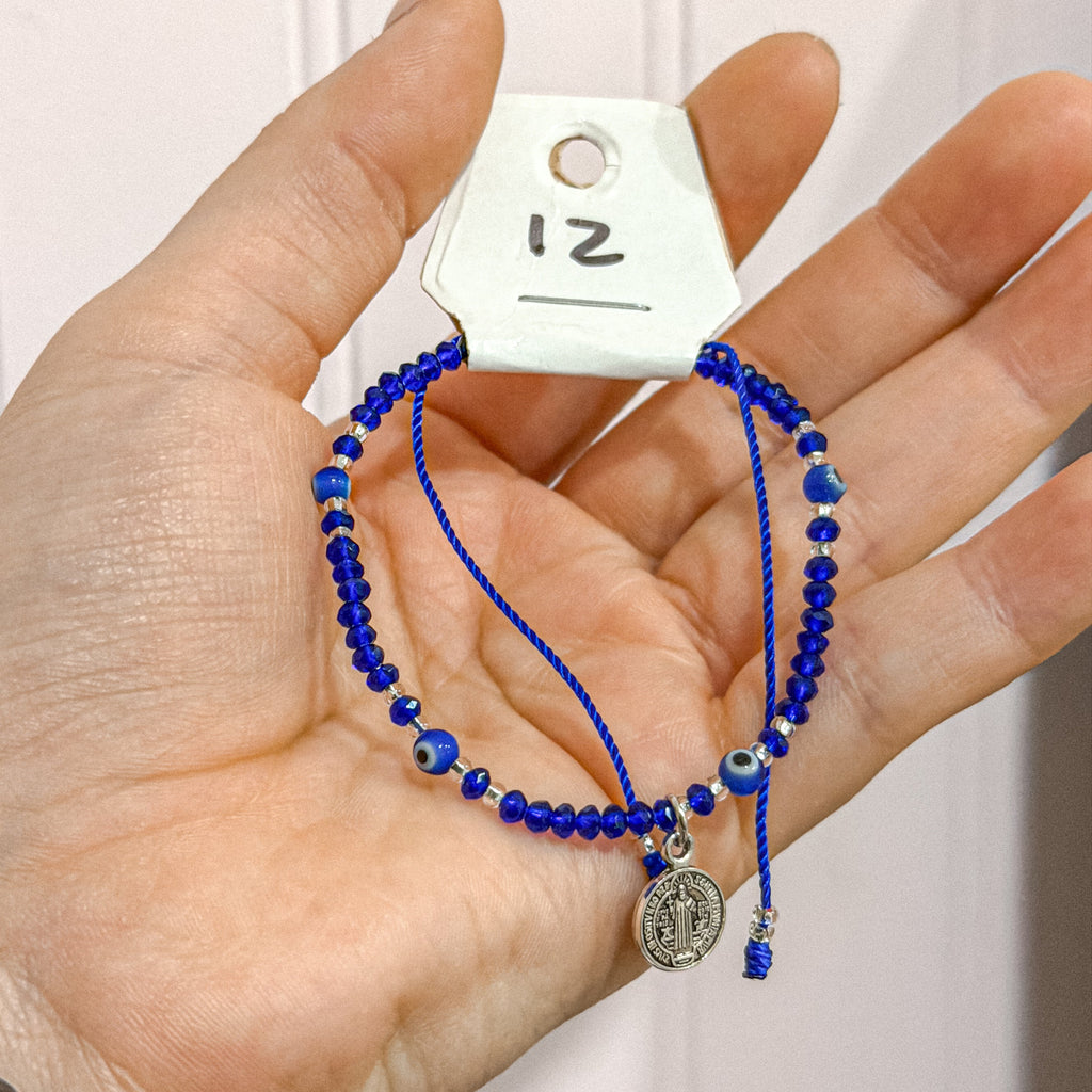 Blue Cross Mal de Ojo Protection Bracelet
