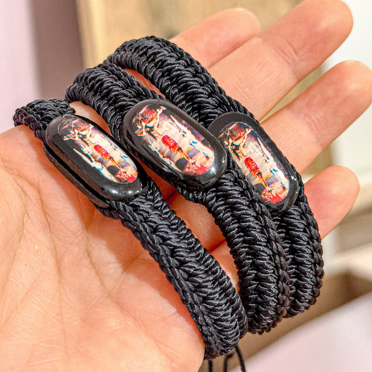 Pulsera Ajustable de Jesucristo Negro