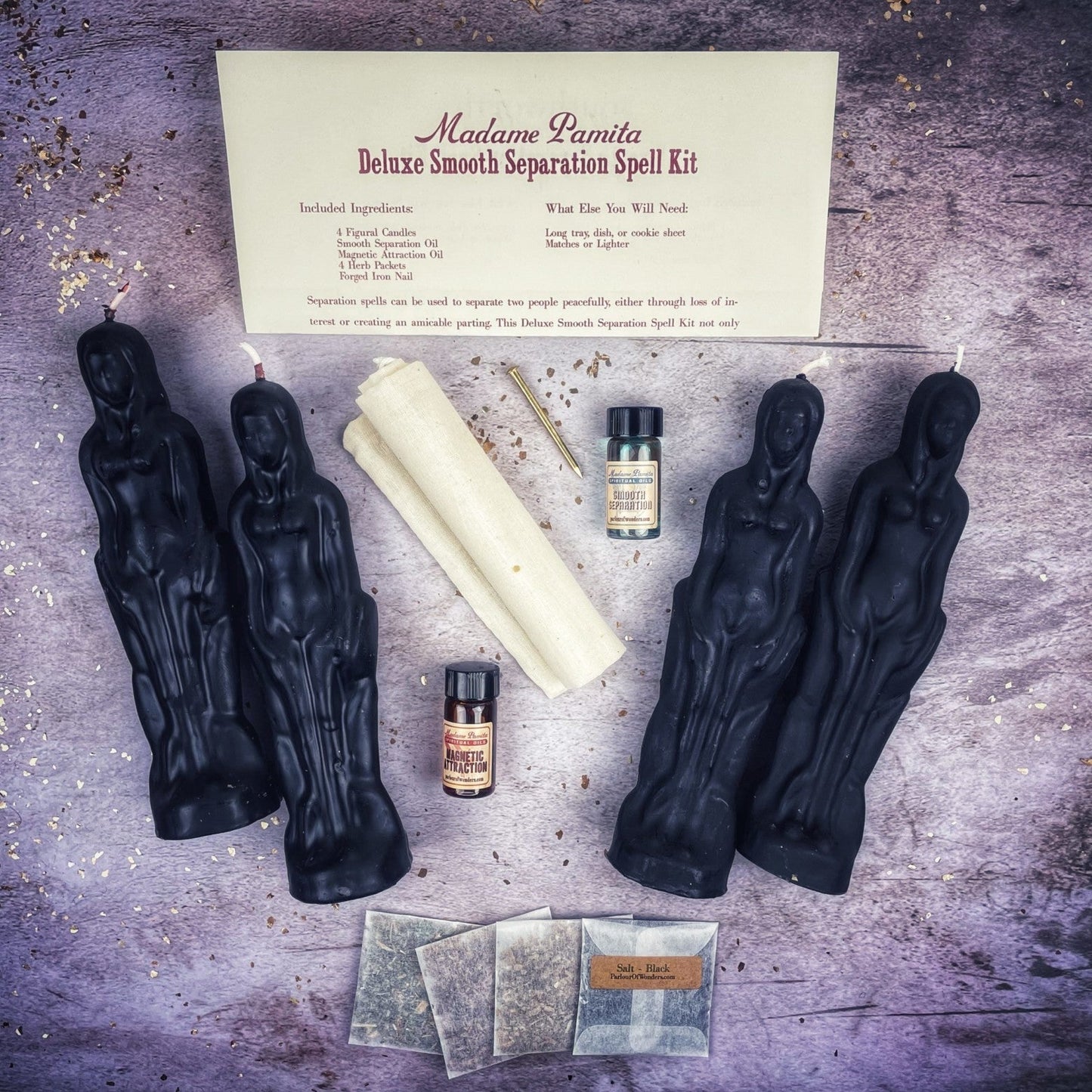 Kit de Hechizo de Vela de Separación Suave Deluxe - Mujer/Mujer | Partida Pacífica y Dirección del Amor