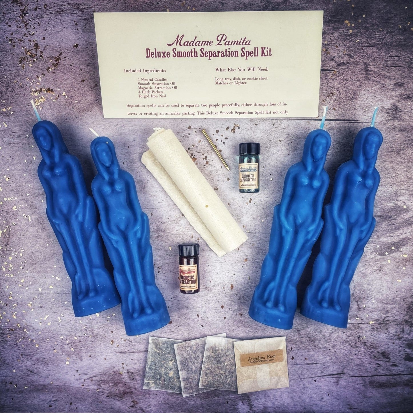 Kit de Hechizo de Vela de Separación Suave Deluxe - Mujer/Mujer | Partida Pacífica y Dirección del Amor