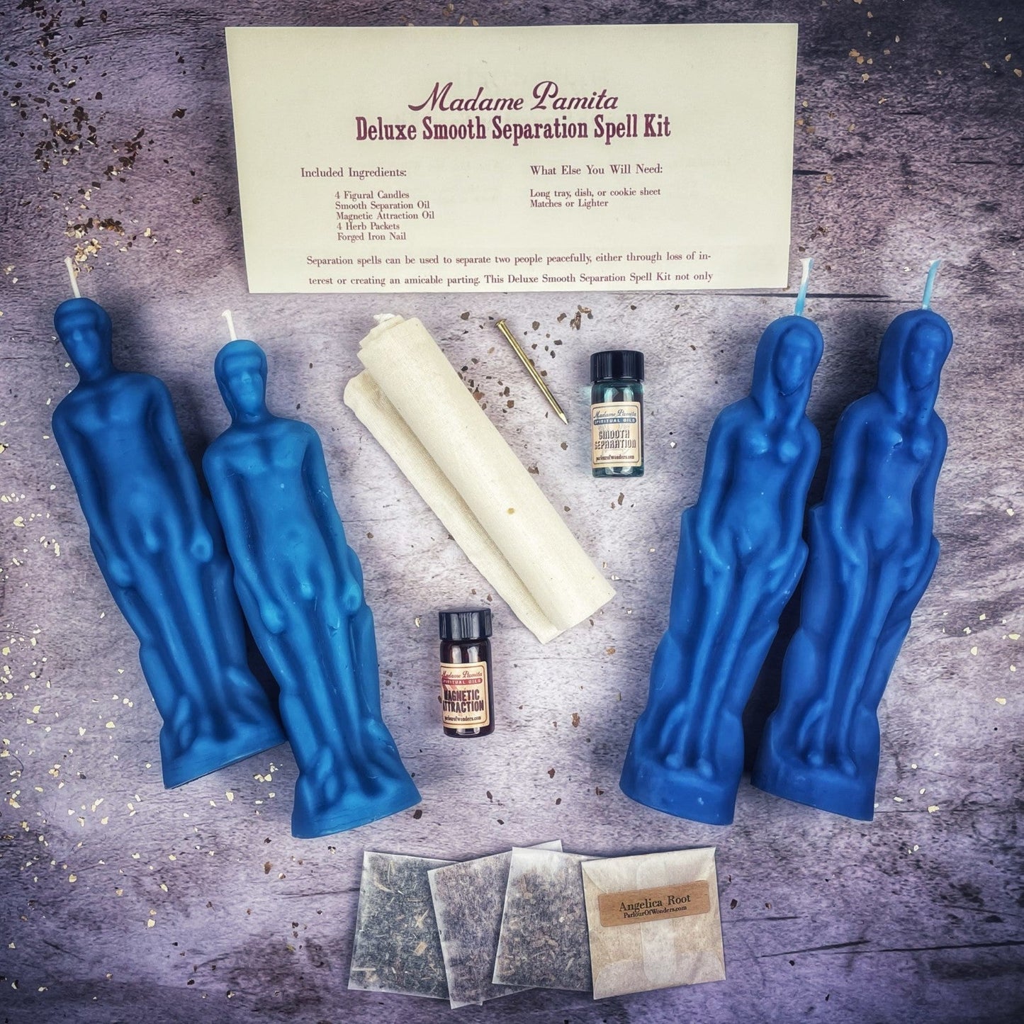 Kit de Hechizos con Velas Deluxe para una Separación Suave - Femenino/Masculino | Separación Pacífica y Dirección Amorosa