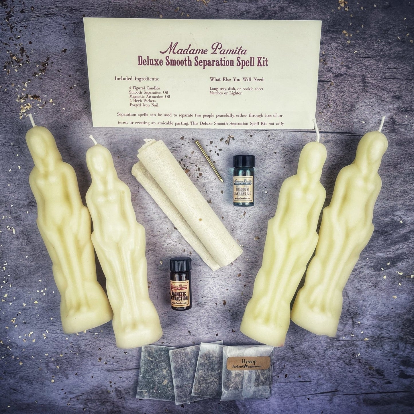 Kit de Hechizo de Vela de Separación Suave Deluxe - Mujer/Mujer | Partida Pacífica y Dirección del Amor