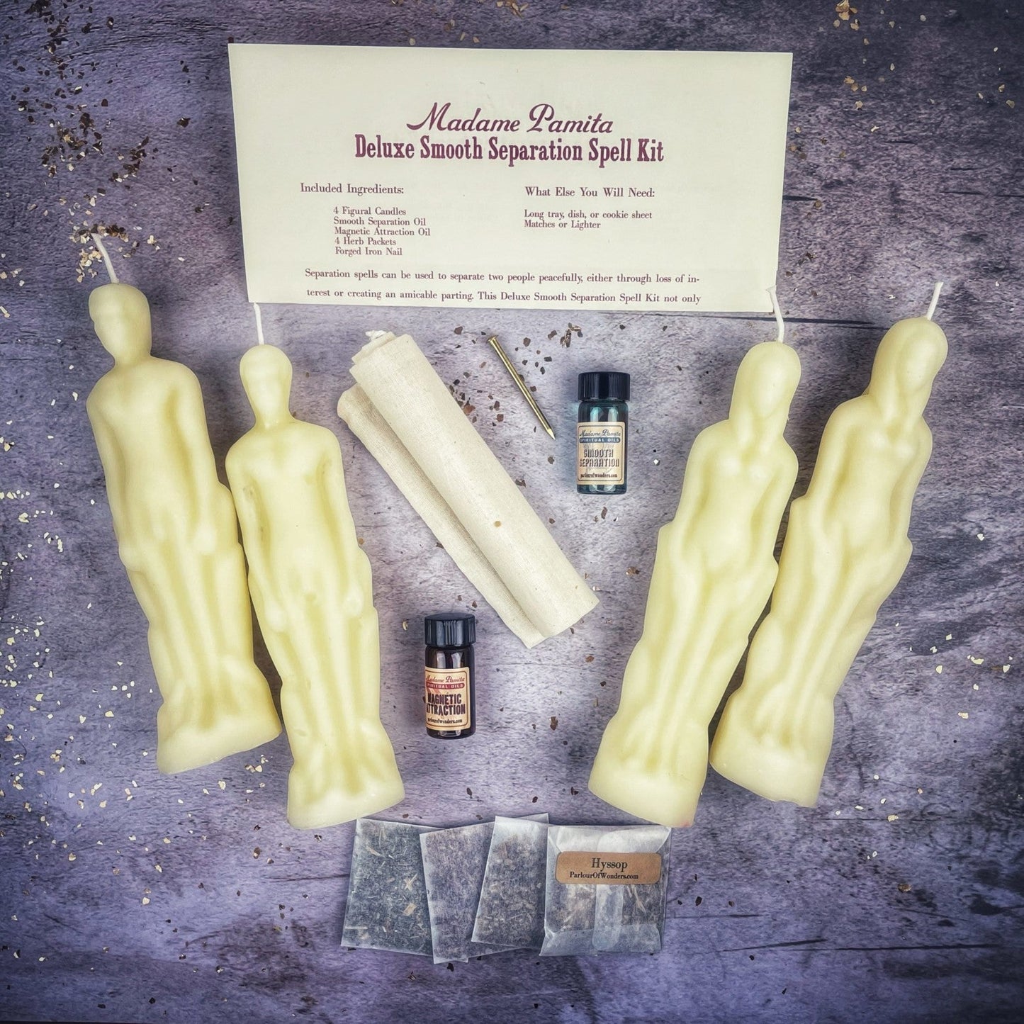 Kit de Hechizos con Velas Deluxe para una Separación Suave - Femenino/Masculino | Separación Pacífica y Dirección Amorosa