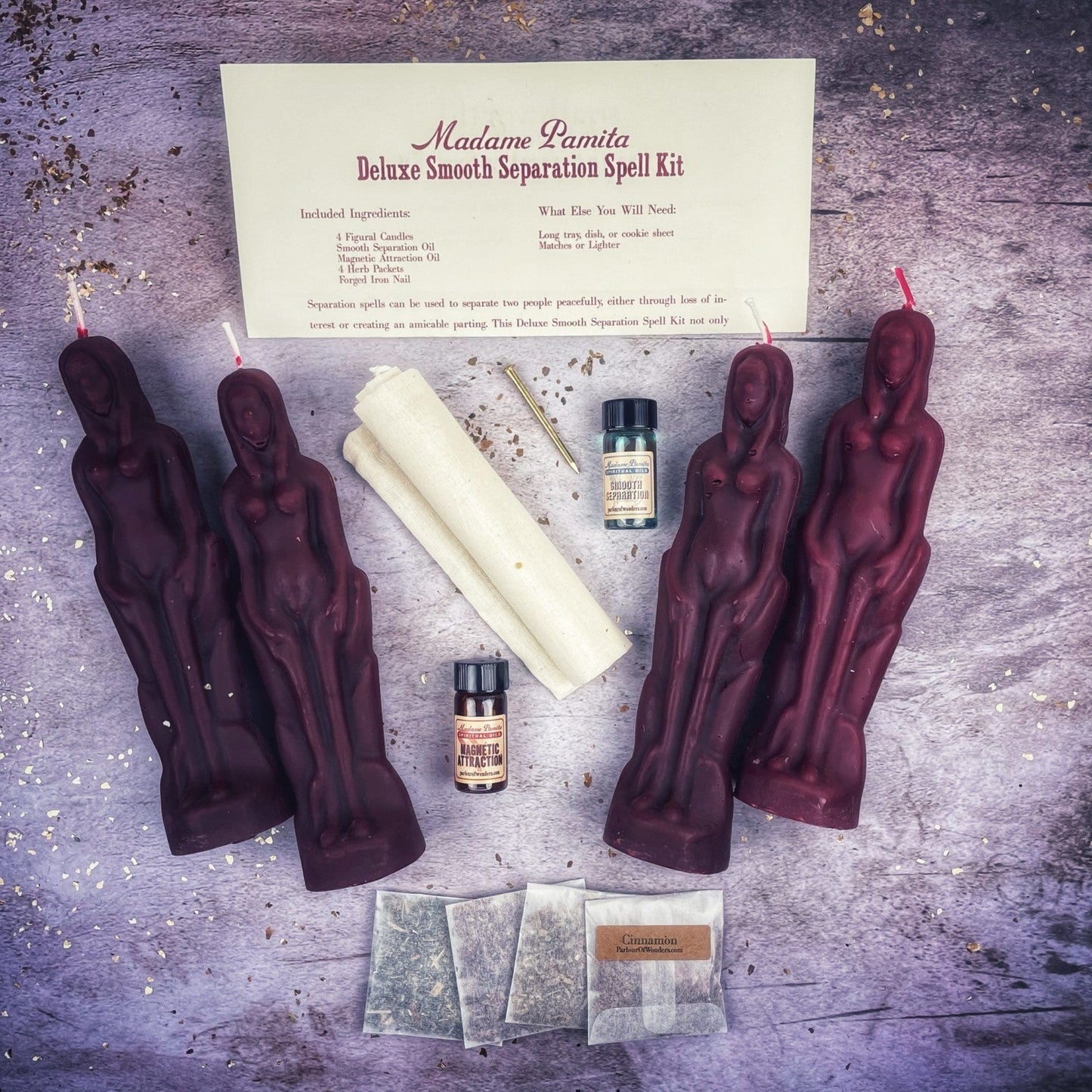 Kit de Hechizo de Vela de Separación Suave Deluxe - Mujer/Mujer | Partida Pacífica y Dirección del Amor