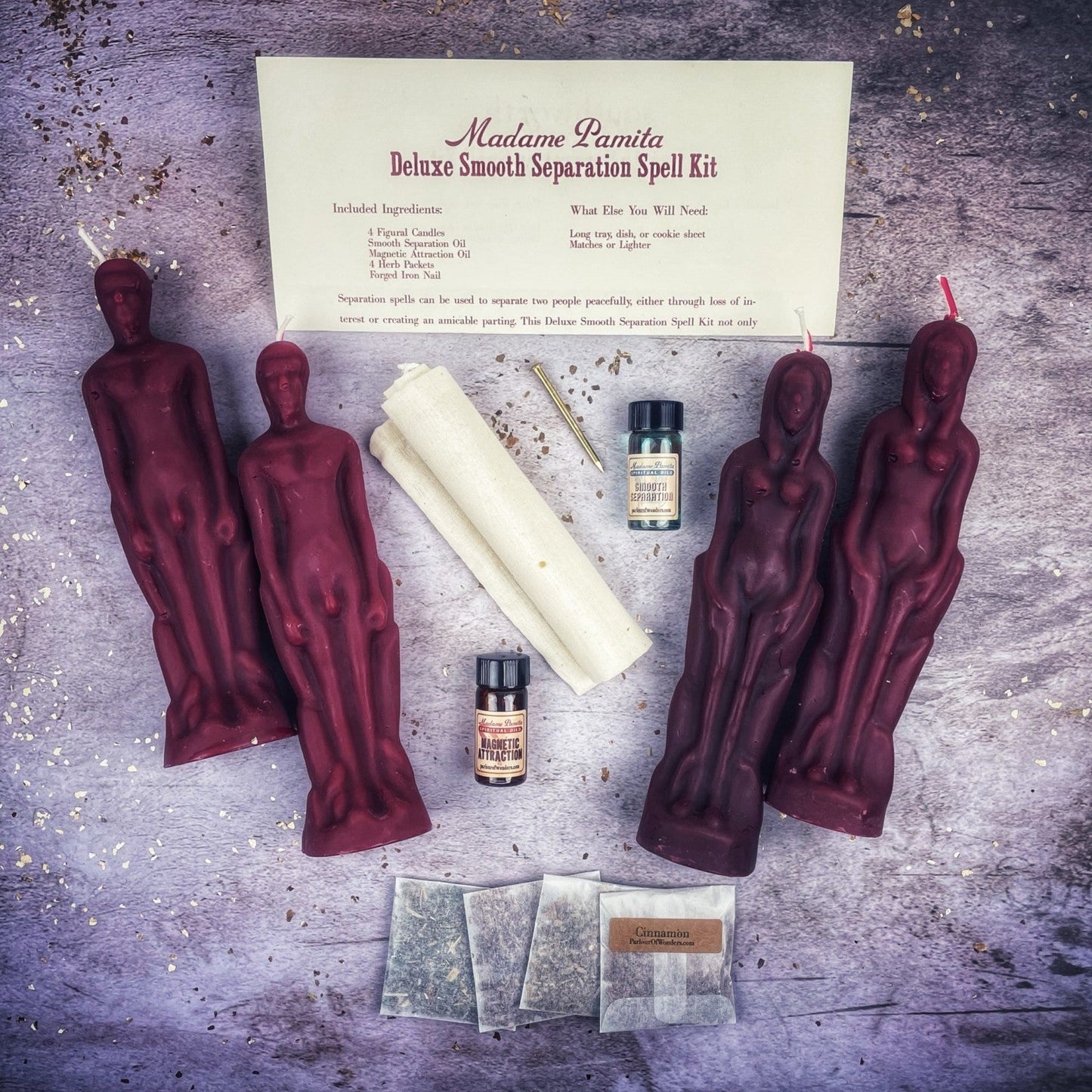 Kit de Hechizos con Velas Deluxe para una Separación Suave - Femenino/Masculino | Separación Pacífica y Dirección Amorosa