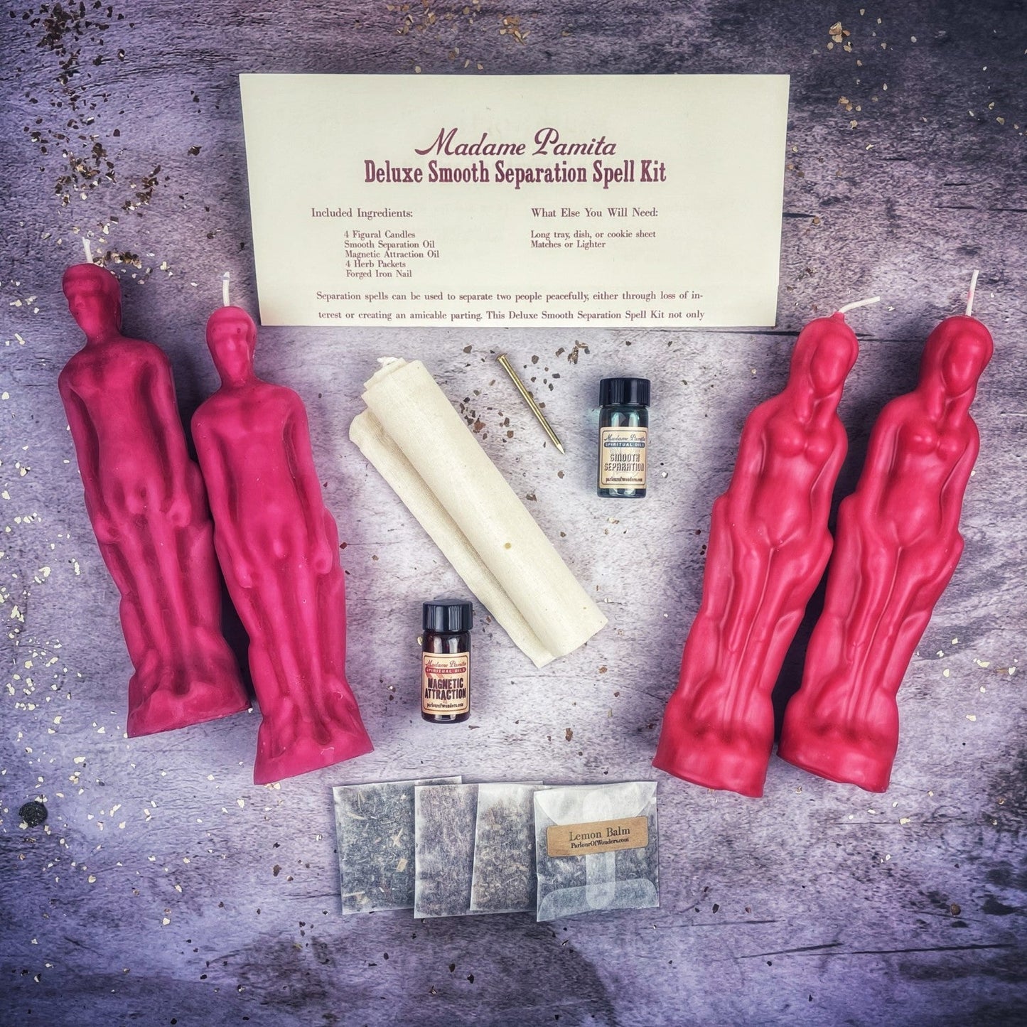 Kit de Hechizos con Velas Deluxe para una Separación Suave - Femenino/Masculino | Separación Pacífica y Dirección Amorosa