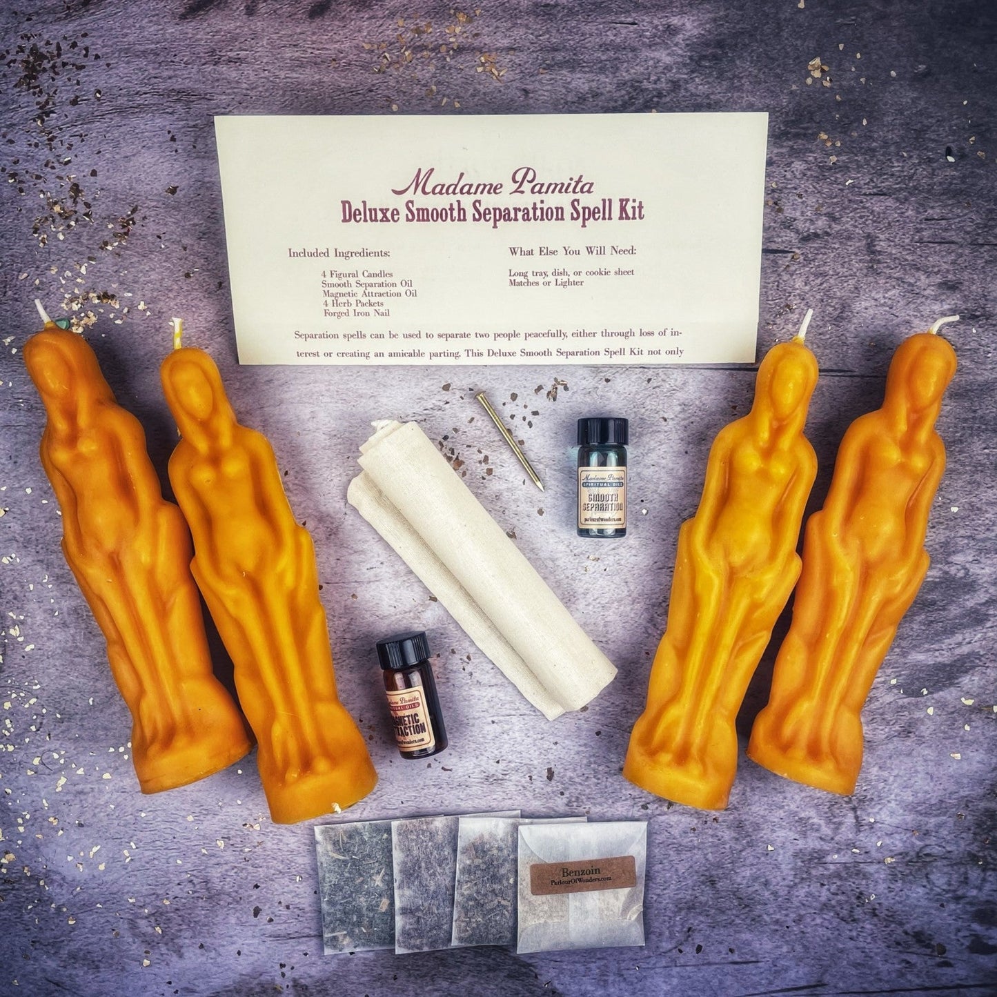 Kit de Hechizo de Vela de Separación Suave Deluxe - Mujer/Mujer | Partida Pacífica y Dirección del Amor