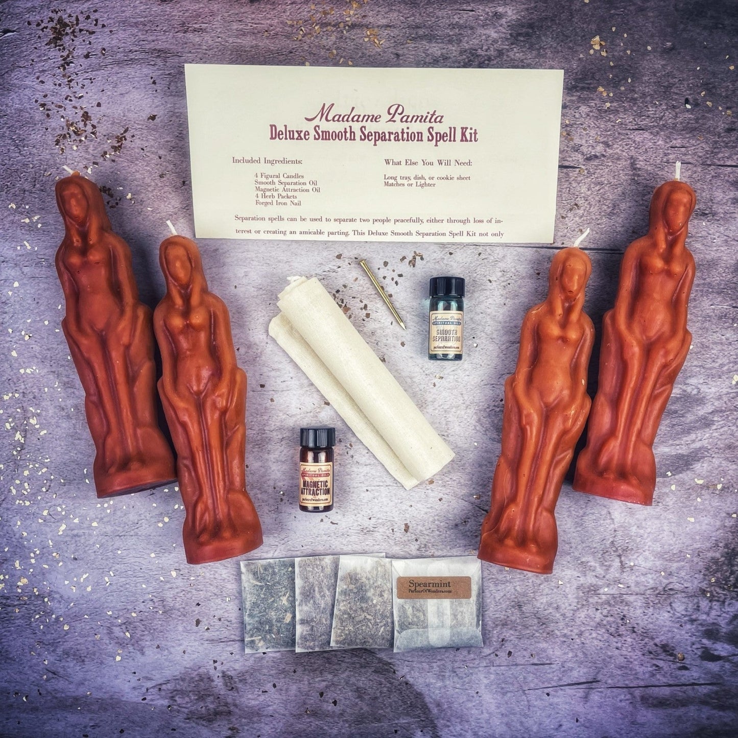 Kit de Hechizo de Vela de Separación Suave Deluxe - Mujer/Mujer | Partida Pacífica y Dirección del Amor