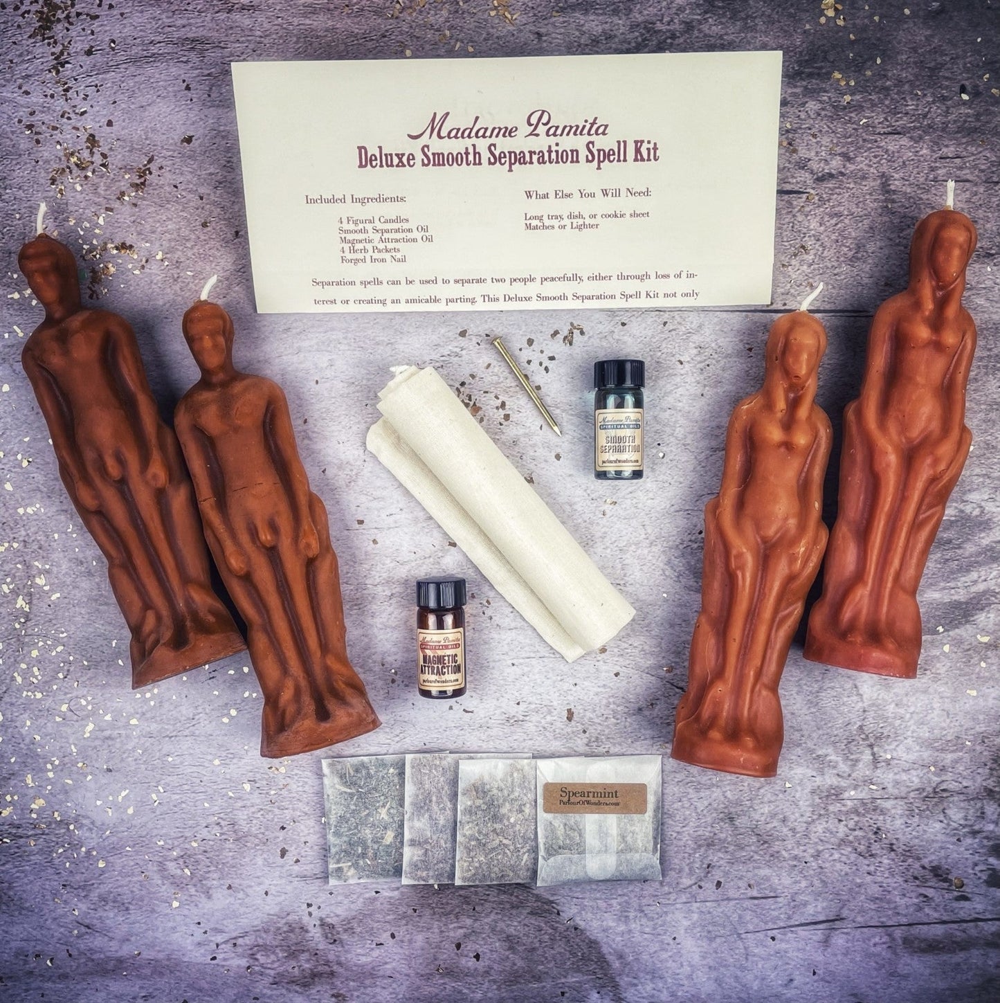 Kit de Hechizos con Velas Deluxe para una Separación Suave - Femenino/Masculino | Separación Pacífica y Dirección Amorosa