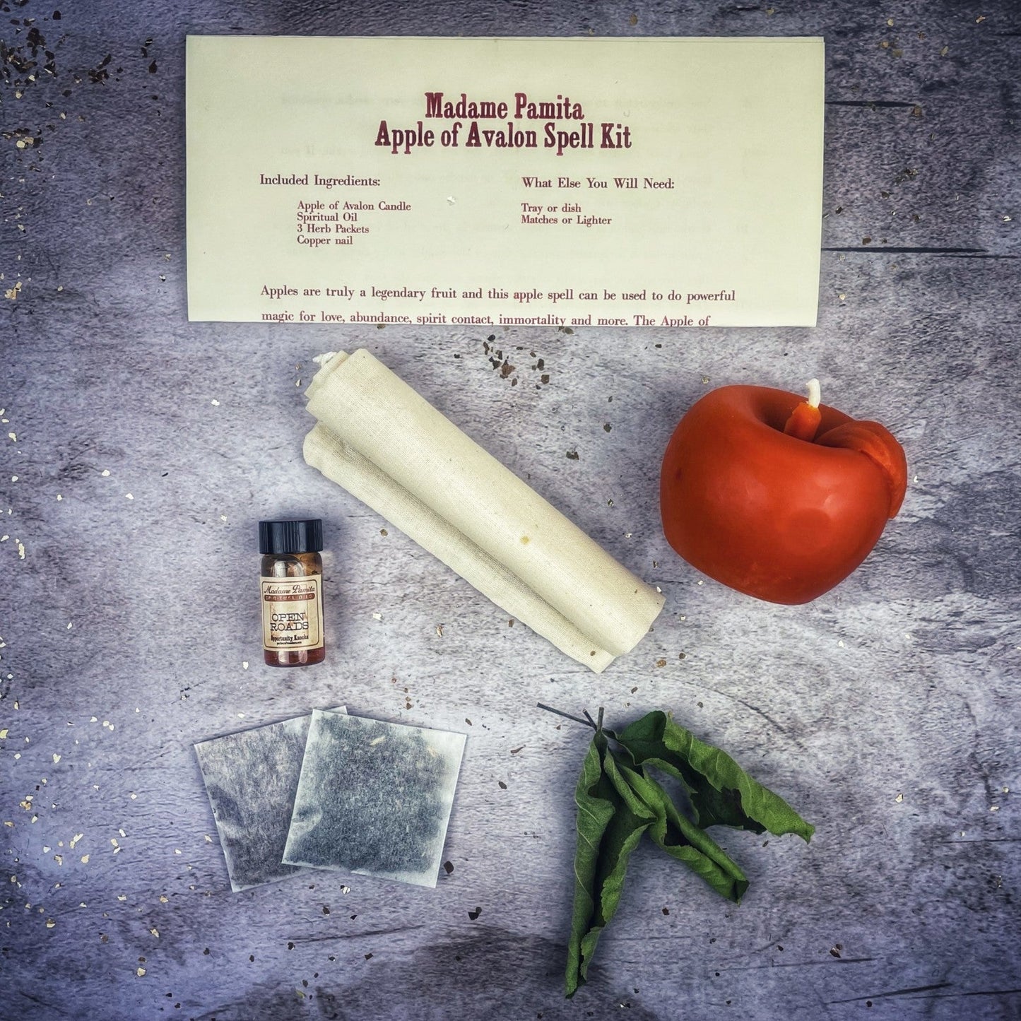 Kit de Hechizos Vela Manzana de Avalón - Amor, Abundancia y Magia Ancestral