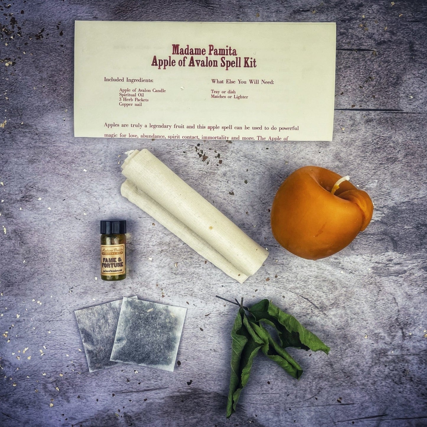 Kit de Hechizos Vela Manzana de Avalón - Amor, Abundancia y Magia Ancestral