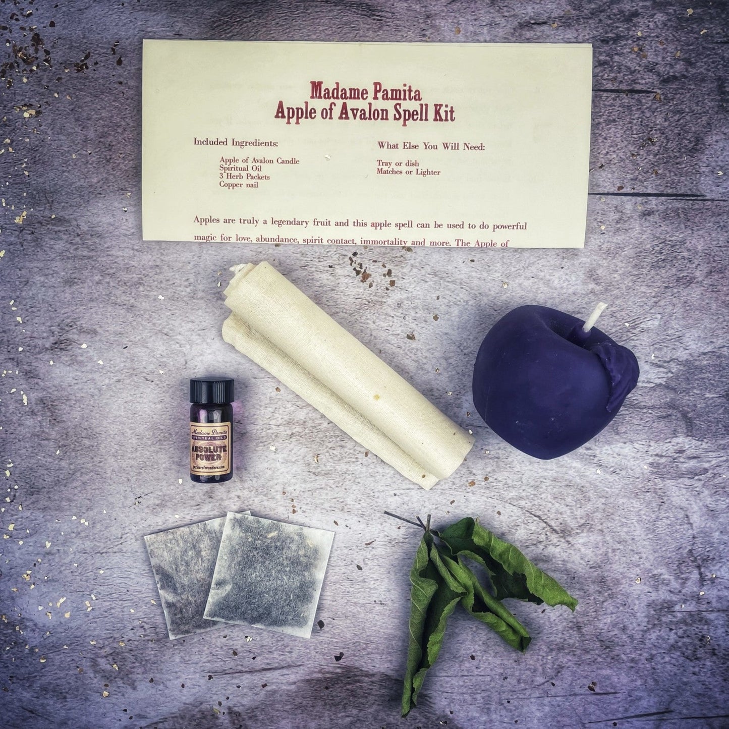 Kit de Hechizos Vela Manzana de Avalón - Amor, Abundancia y Magia Ancestral