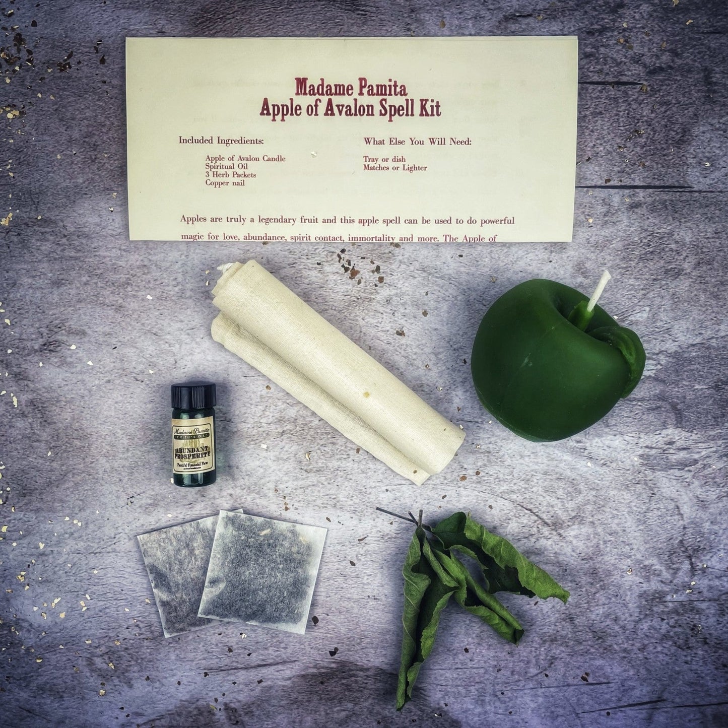Kit de Hechizos Vela Manzana de Avalón - Amor, Abundancia y Magia Ancestral