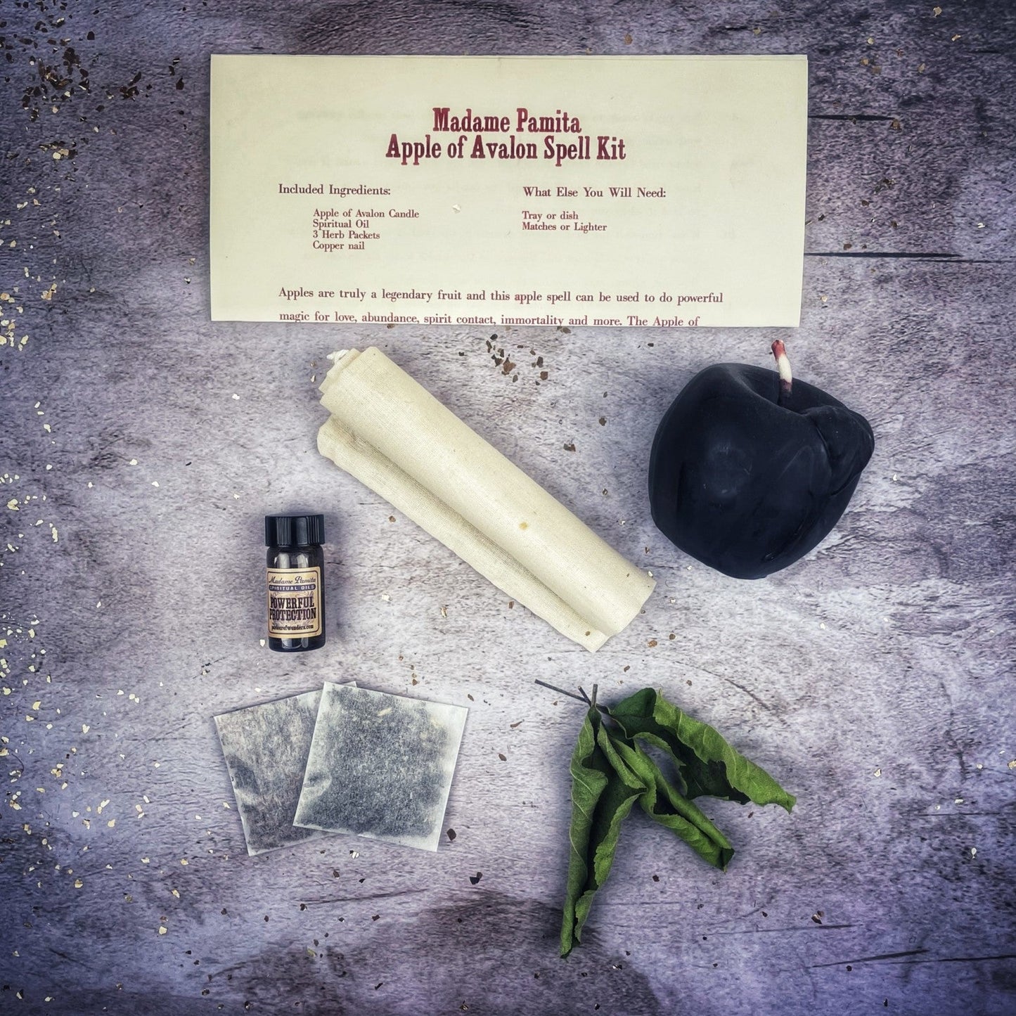 Kit de Hechizos Vela Manzana de Avalón - Amor, Abundancia y Magia Ancestral