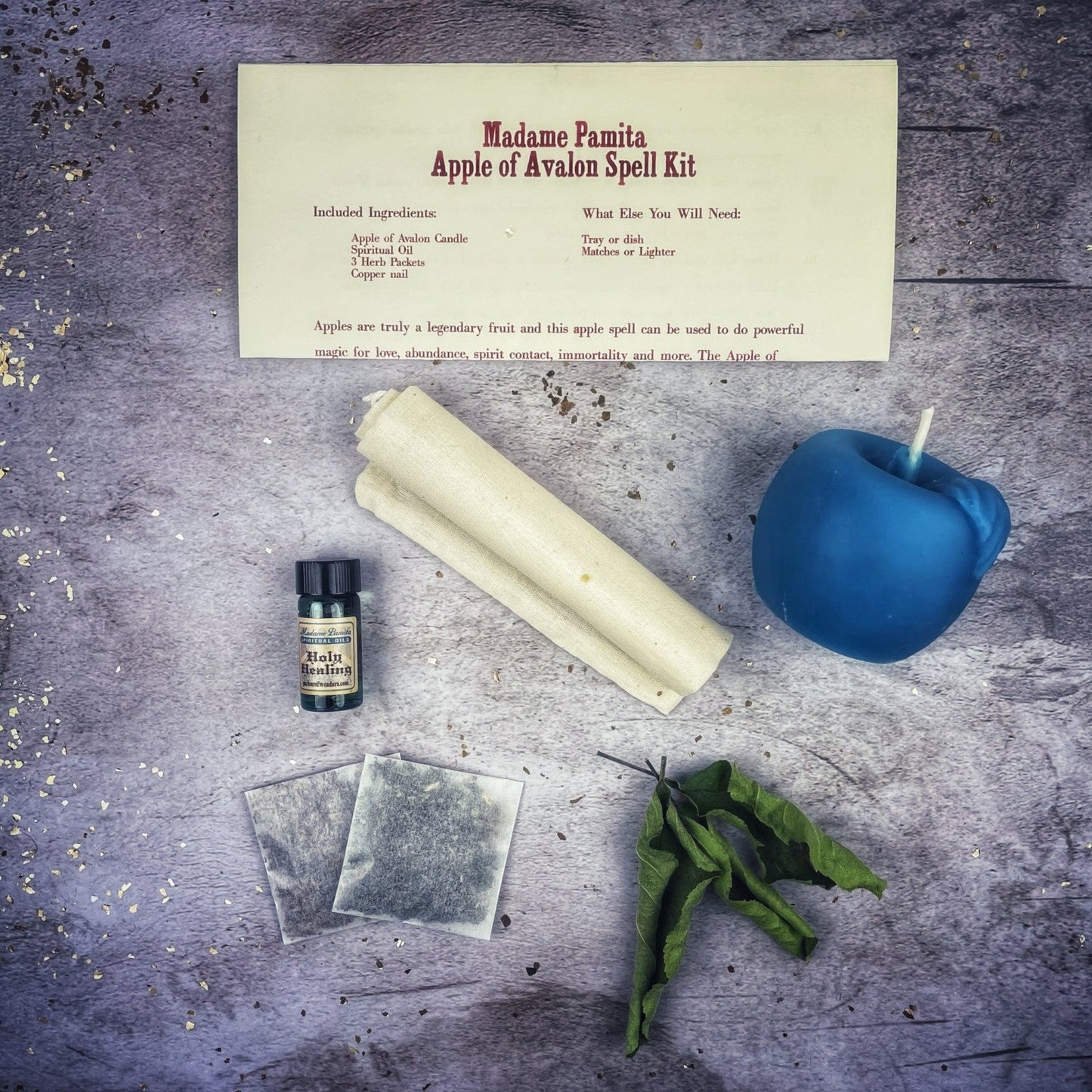 Kit de Hechizos Vela Manzana de Avalón - Amor, Abundancia y Magia Ancestral
