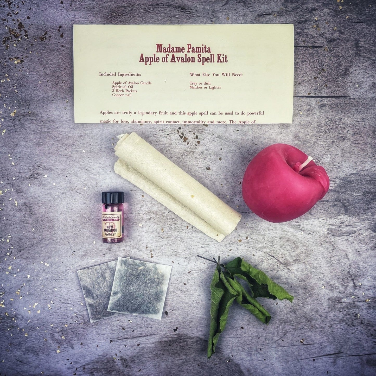 Kit de Hechizos Vela Manzana de Avalón - Amor, Abundancia y Magia Ancestral