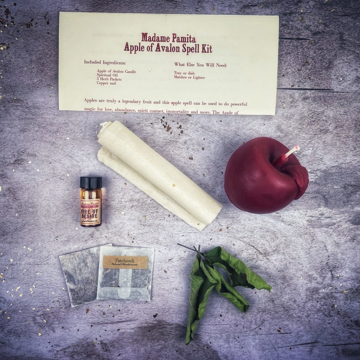 Kit de Hechizos Vela Manzana de Avalón - Amor, Abundancia y Magia Ancestral
